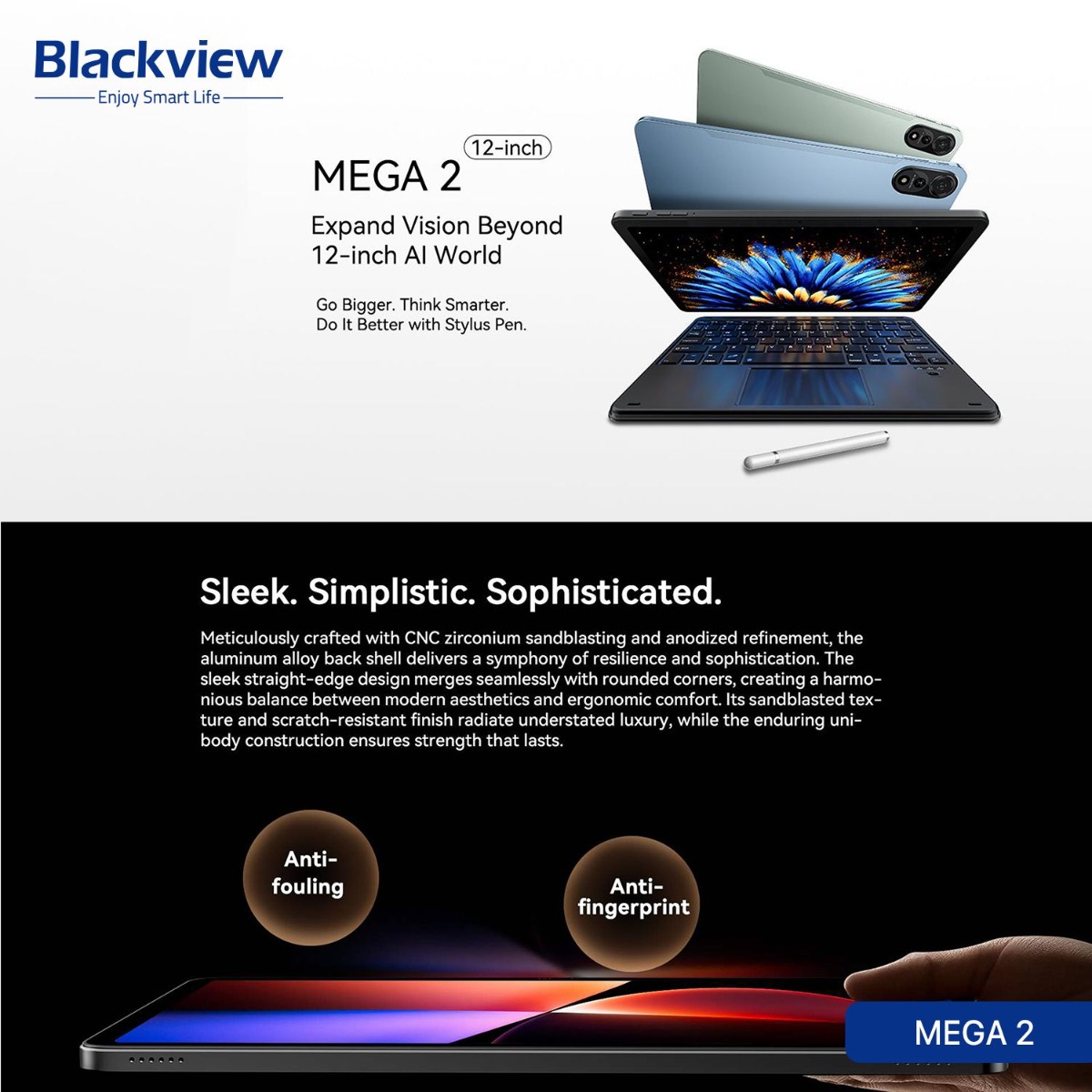 Blackview MEGA 2 Tablet Device - (11.97inch | 256 + 12GB | WiFi)