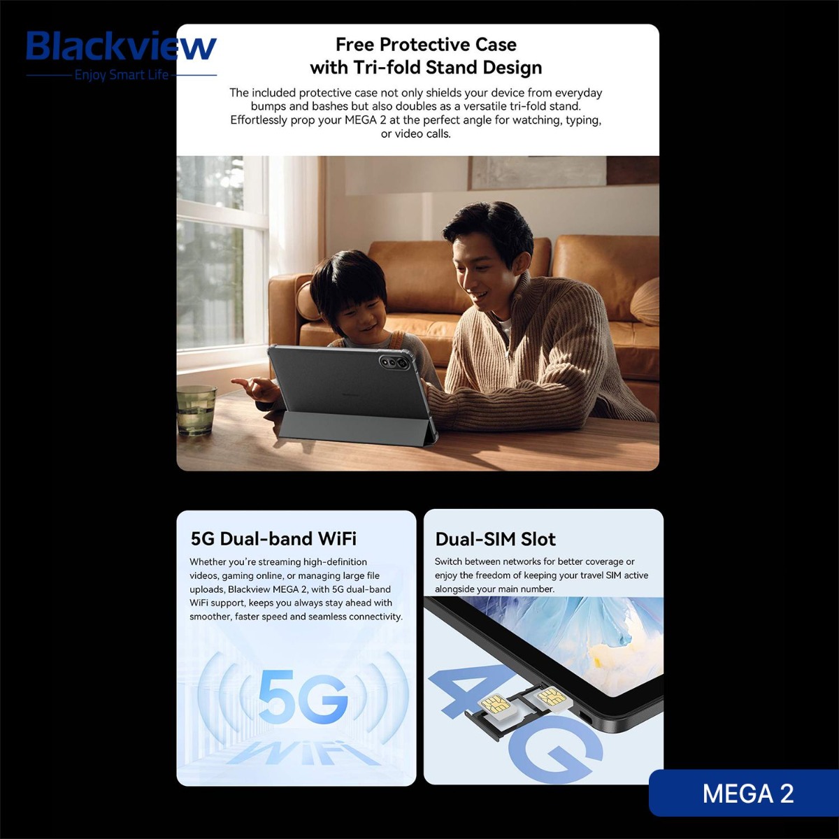جهاز تابلت Blackview MEGA 2 - (11.97 انش | 256 + 12 جيجابايت | WiFi)