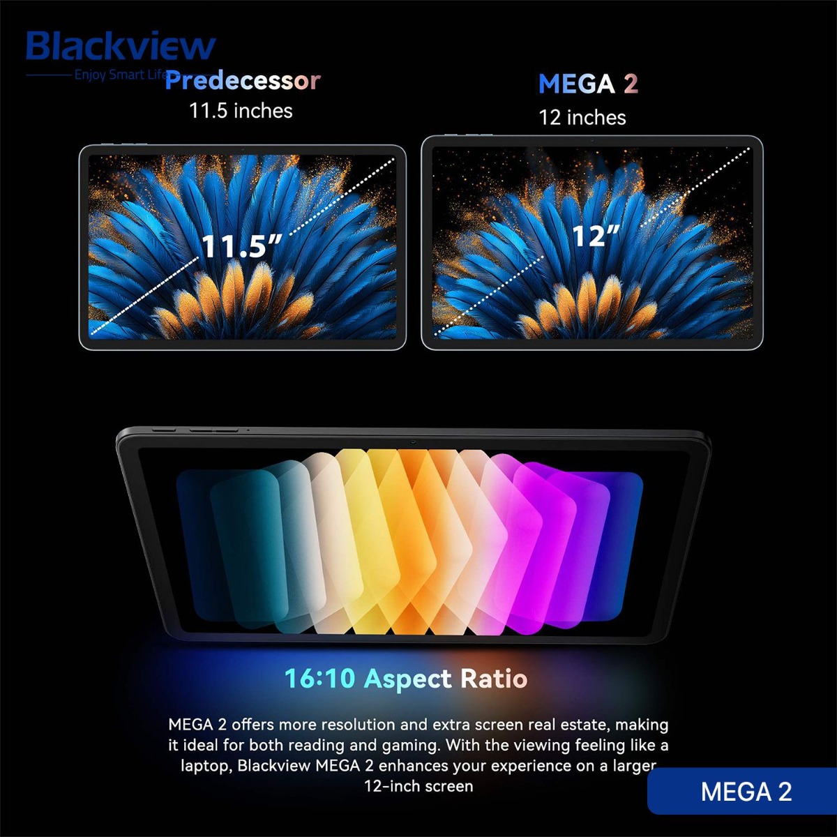 جهاز تابلت Blackview MEGA 2 - (11.97 انش | 256 + 12 جيجابايت | WiFi)