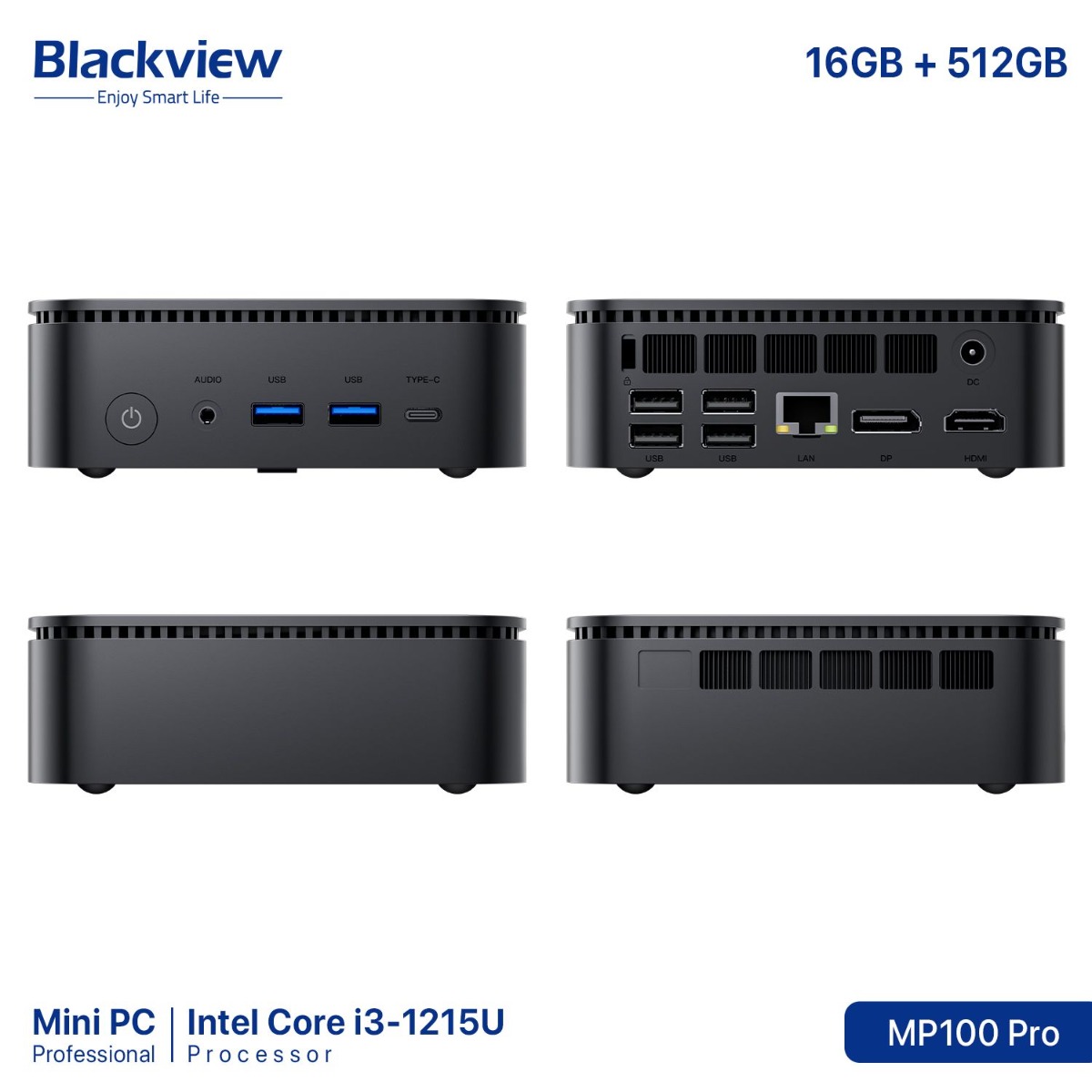 Blackview MP100 Pro Mini PC (16GB + 512GB, Intel Core i3-1215U)