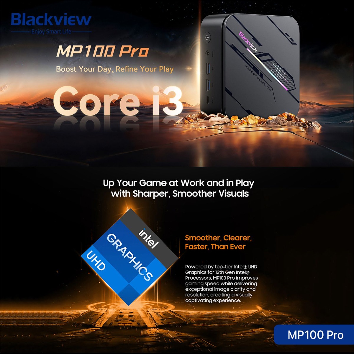 Blackview MP100 Pro Mini PC (16GB + 512GB, Intel Core i3-1215U)