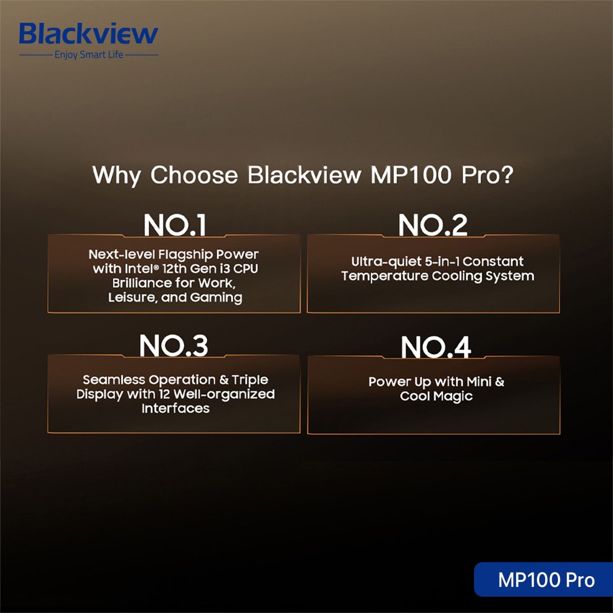 Blackview MP100 Pro Mini PC (16GB + 512GB, Intel Core i3-1215U)