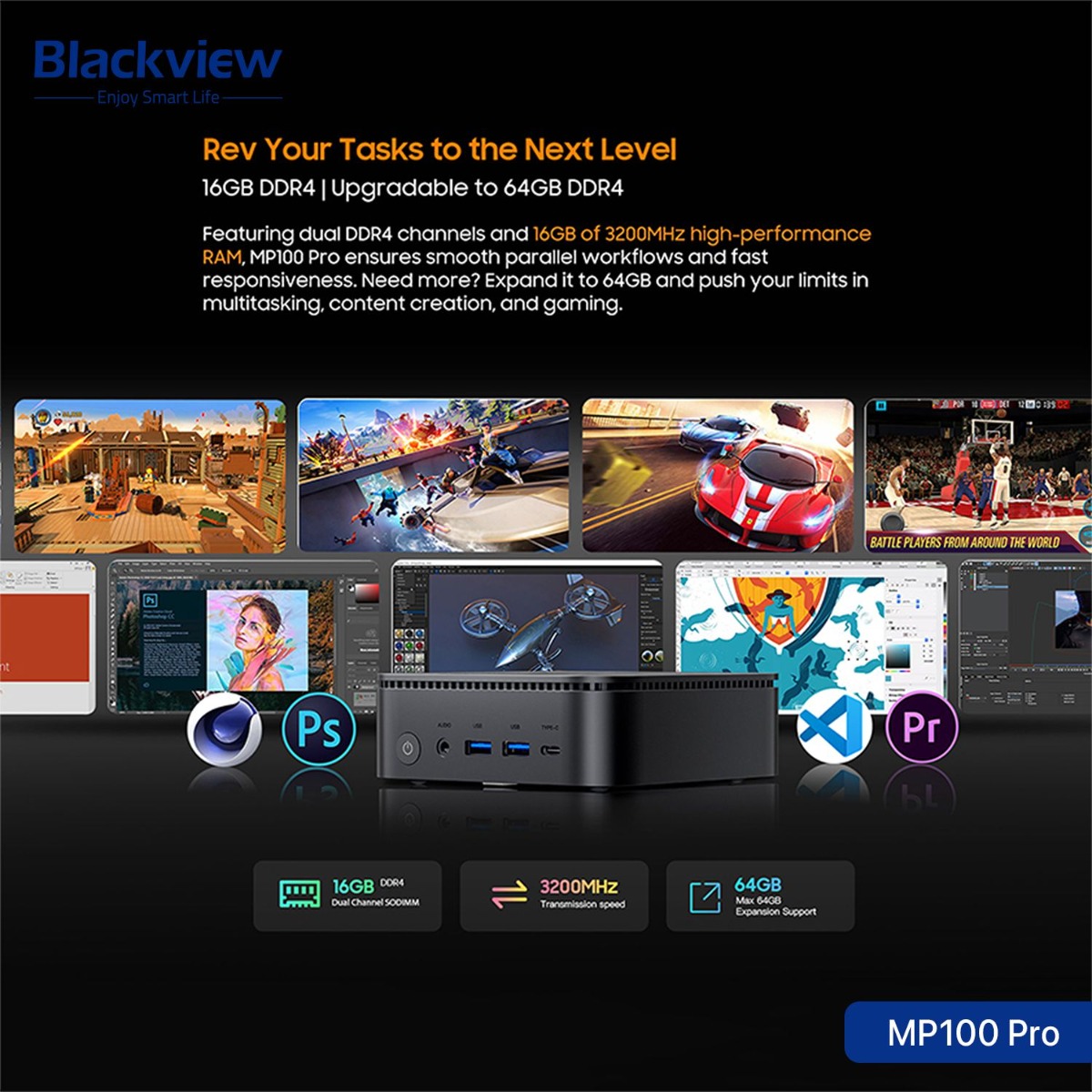 Blackview MP100 Pro Mini PC (16GB + 512GB, Intel Core i5-12450H)