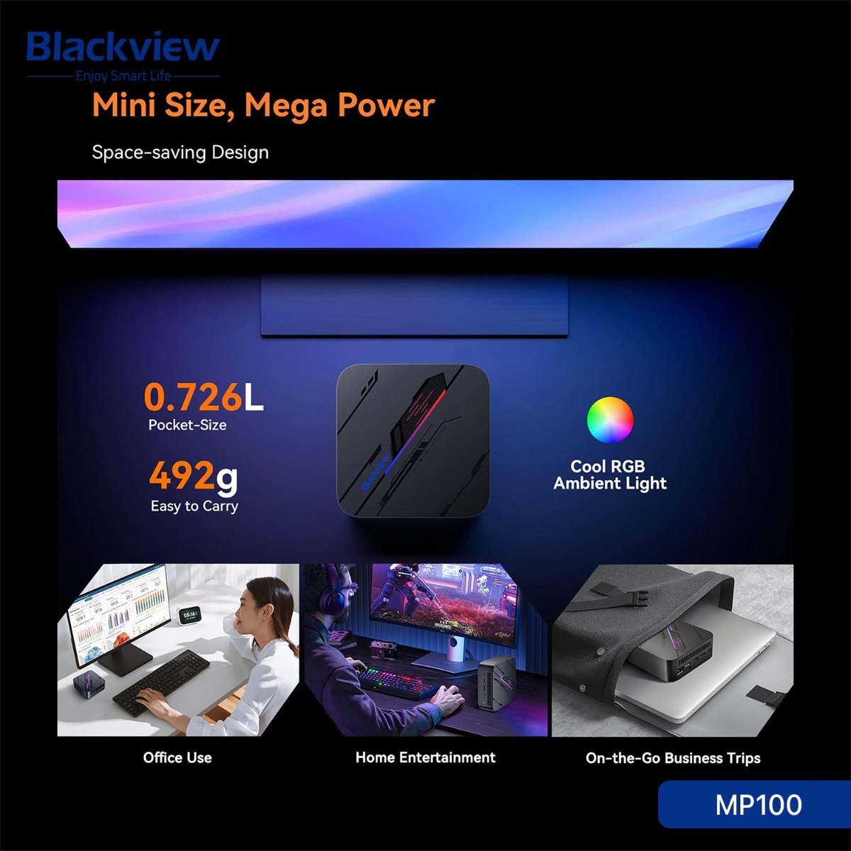 Blackview MP100 Mini PC (32GB + 1TB, Ryzen 7 5825U)