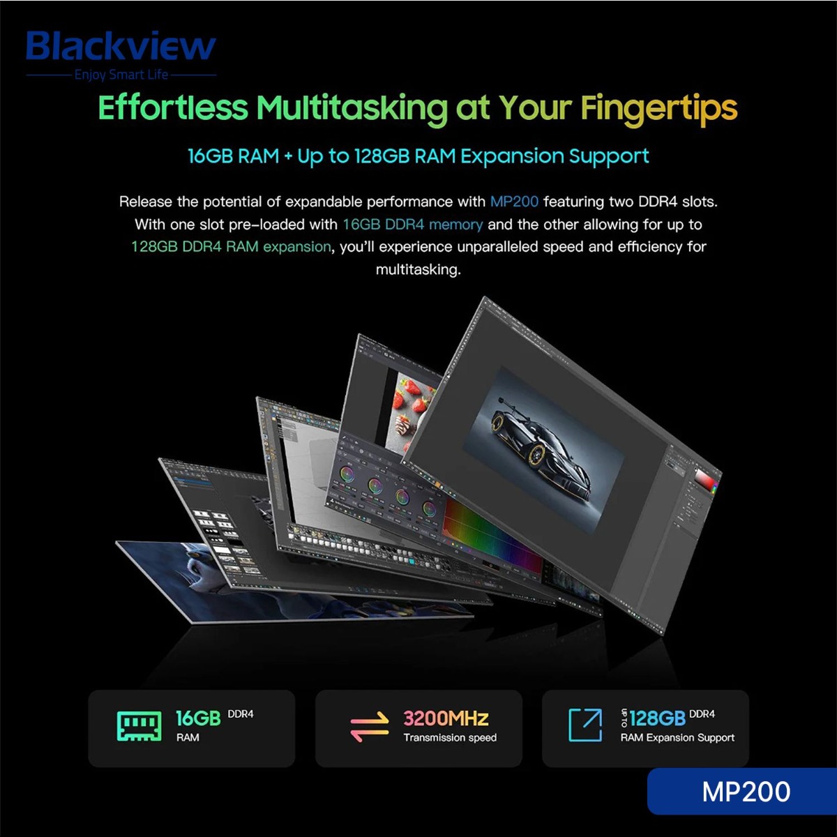 جهاز كمبيوتر Blackview MP200 Mini (16GB + 512GB, Intel Core i9-11900Η)