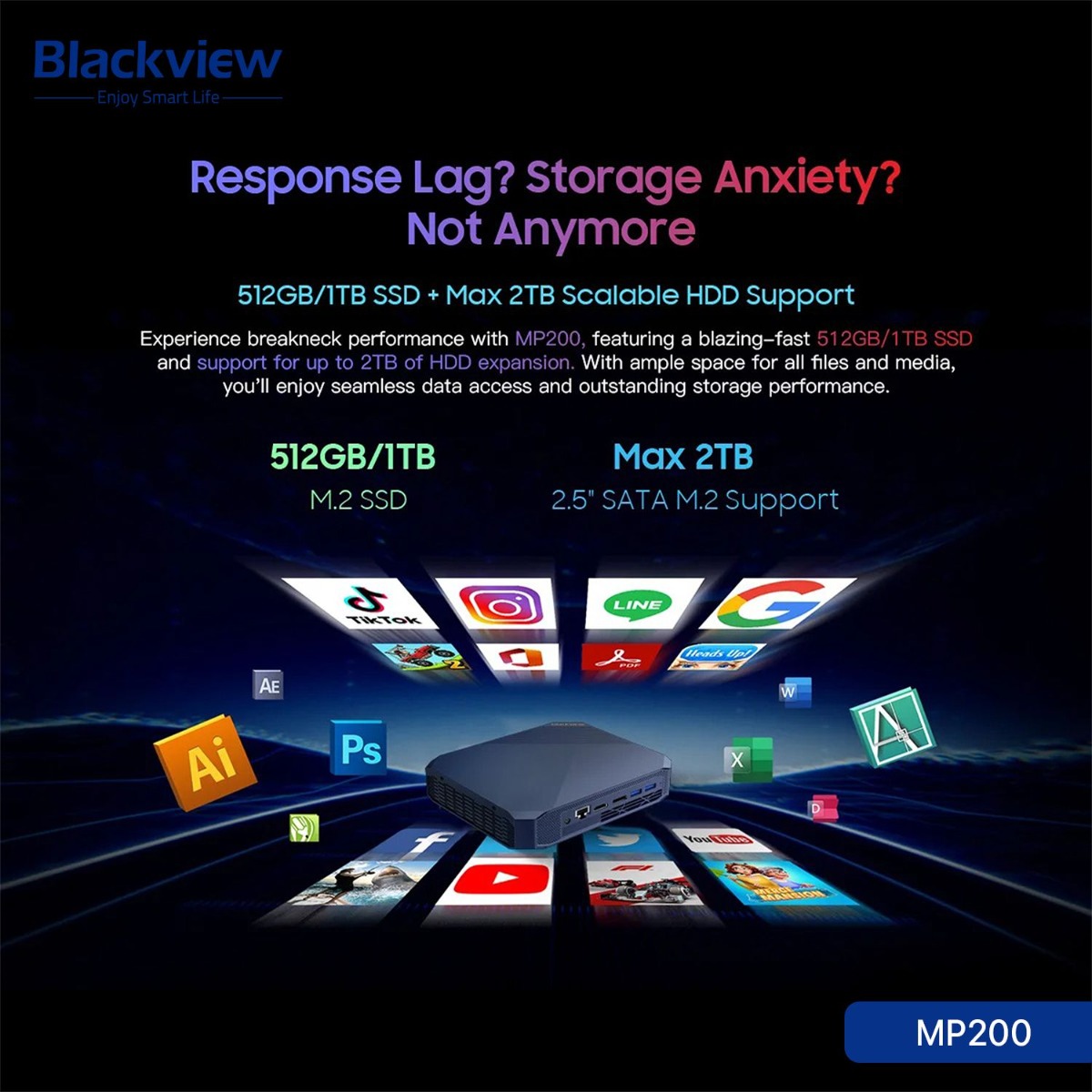 جهاز كمبيوتر Blackview MP200 Mini (16GB + 512GB, Intel Core i9-11900Η)