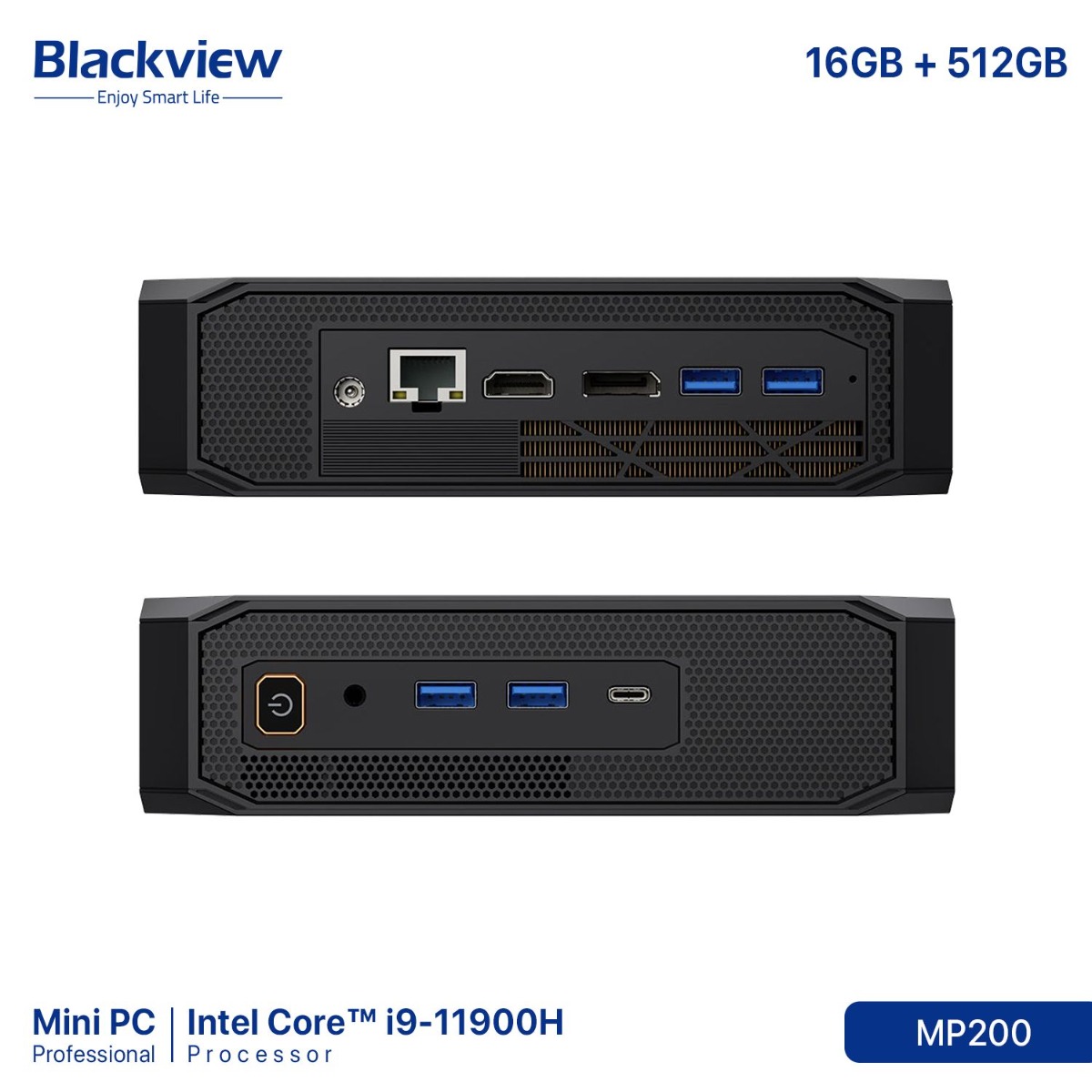 Blackview MP200 Mini PC (16GB + 512GB, Intel Core i9-11900Η)