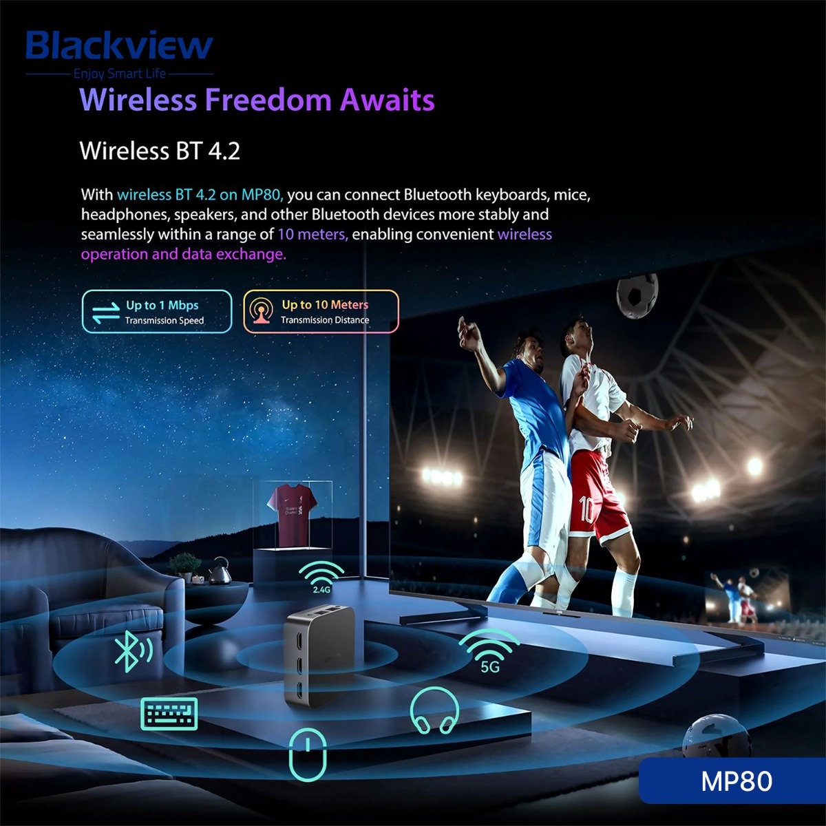 جهاز كمبيوتر Blackview MP80 Mini (16GB + 512GB, Intel N97)