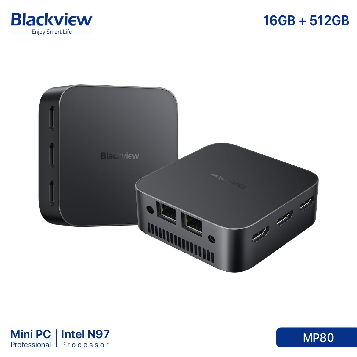 جهاز كمبيوتر Blackview MP80 Mini (16GB + 512GB, Intel N97)