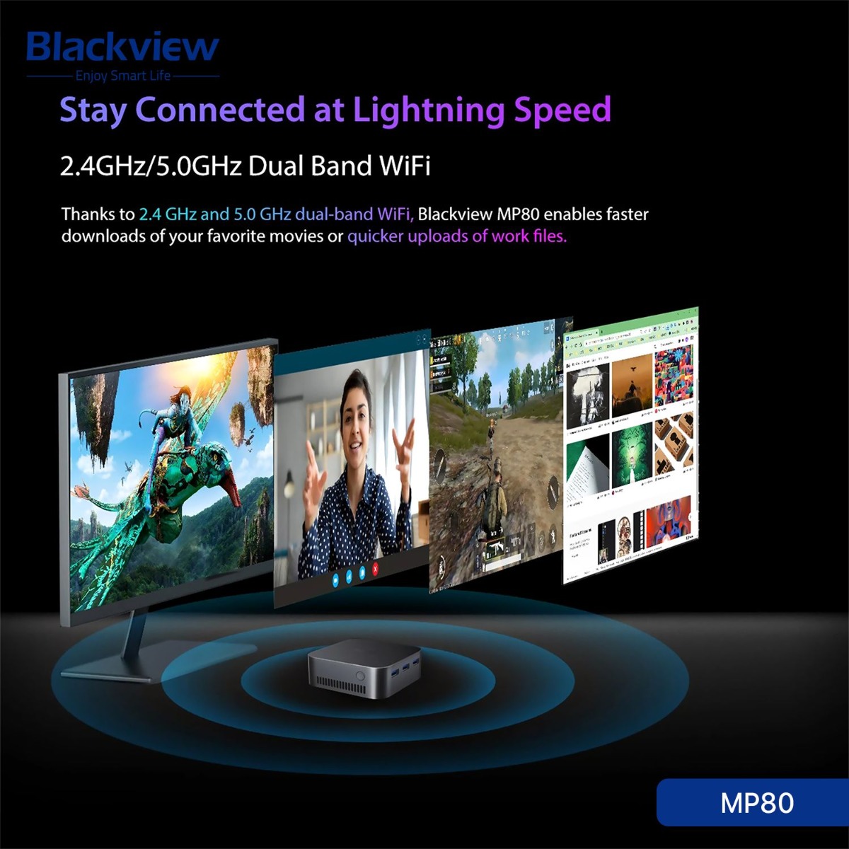 Blackview MP80 Mini PC (16GB + 512GB, Intel N97)