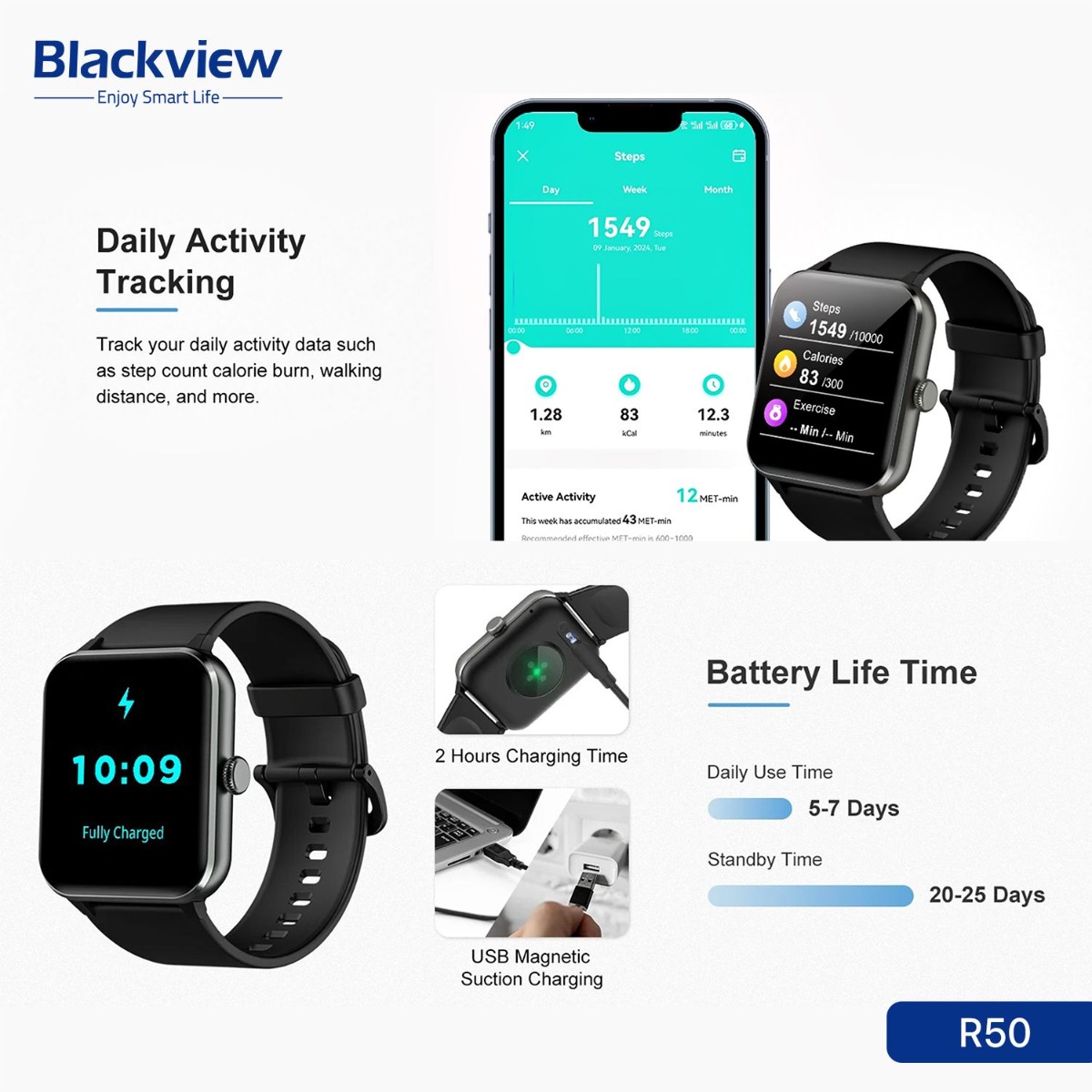 ساعة Blackview R50 الذكية
