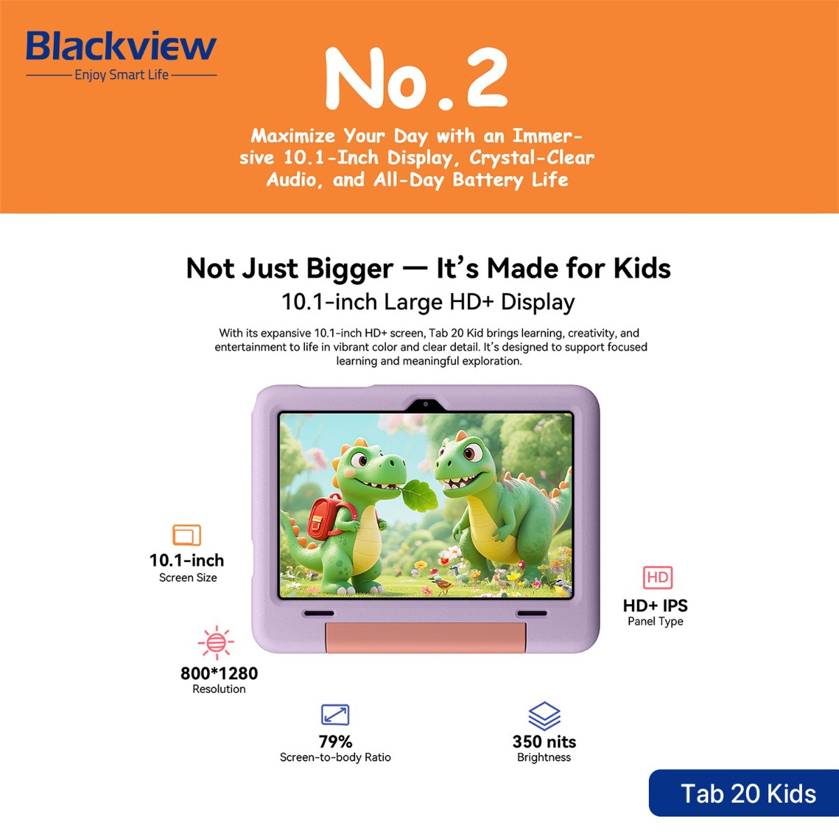 Blackview Tab 20 Kids Tablet Device - (10.1inch | 64 + 4GB | WiFi)