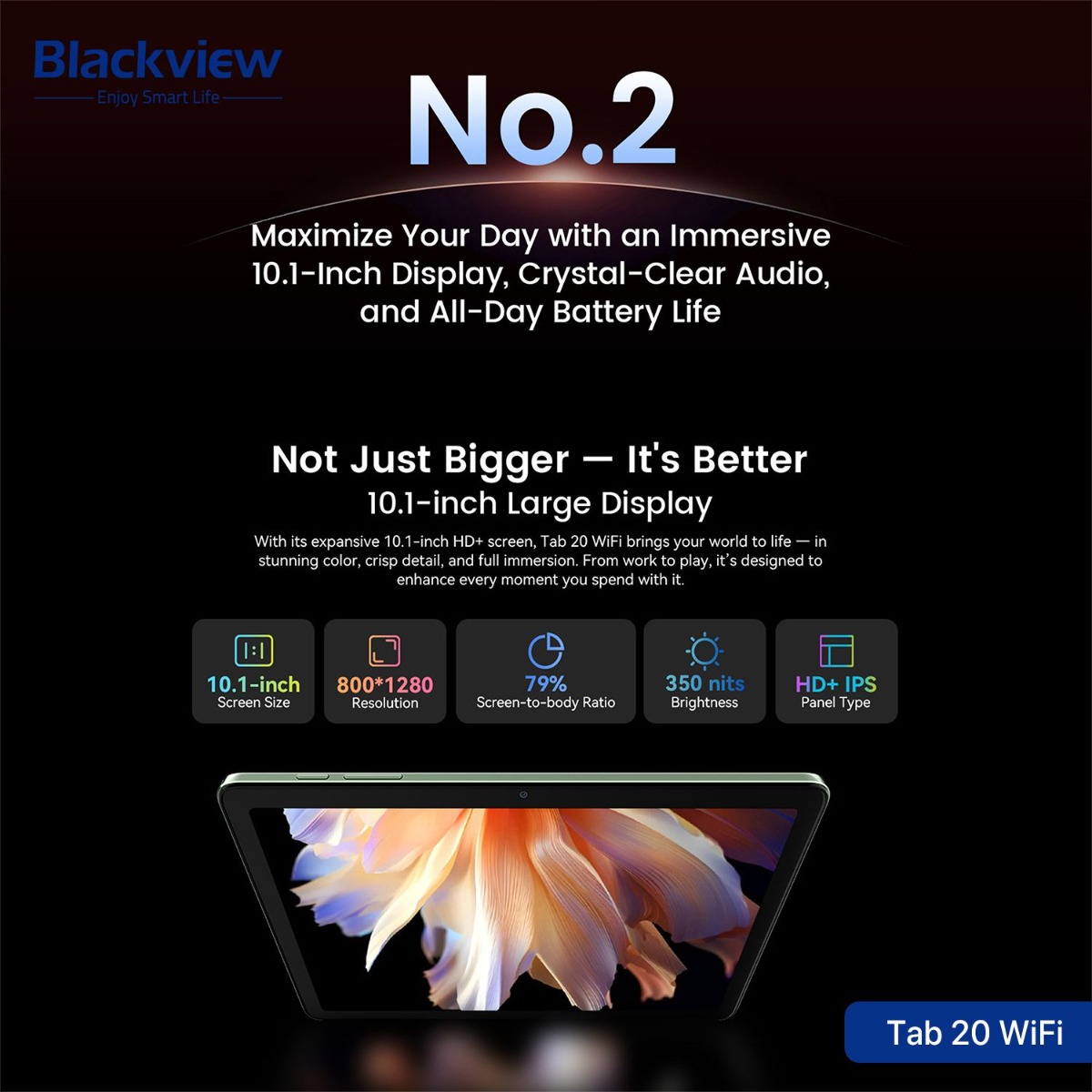Blackview Tab 20 WiFi Tablet Device - (10.1inch | 64 + 4GB | WiFi)