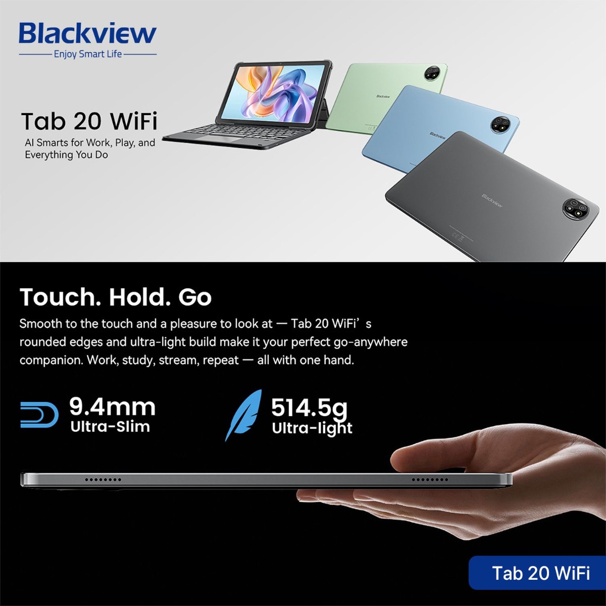 Blackview Tab 20 WiFi Tablet Device - (10.1inch | 64 + 4GB | WiFi)