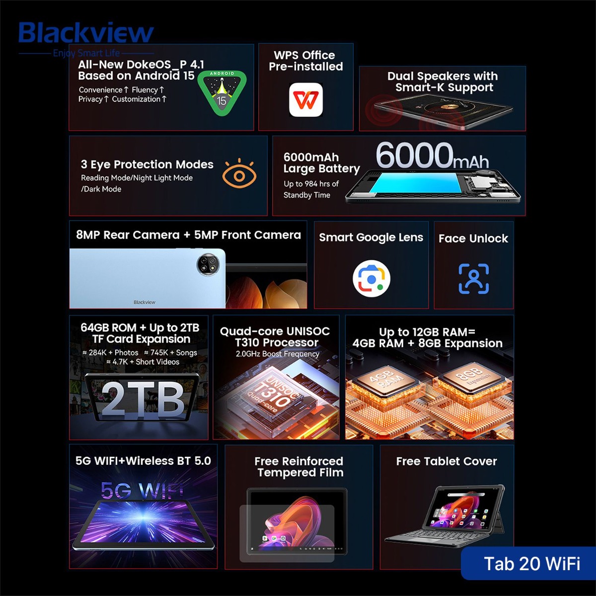 جهاز تابلت Blackview Tab 20 WiFi - (10.1 انش | 64 + 4 جيجابايت | WiFi)