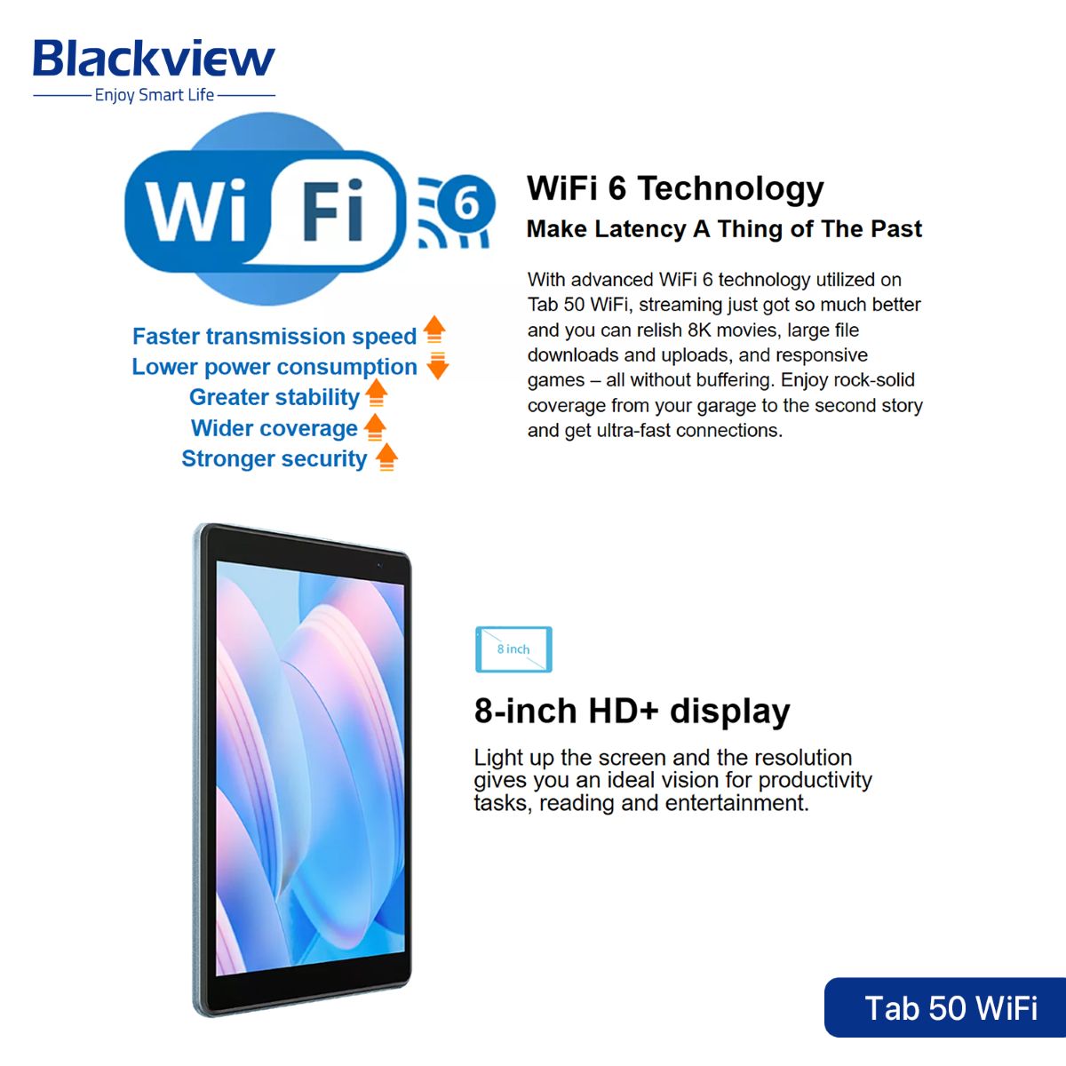 جهاز تابلت Blackview Tab 50 WiFi - (8 انش)