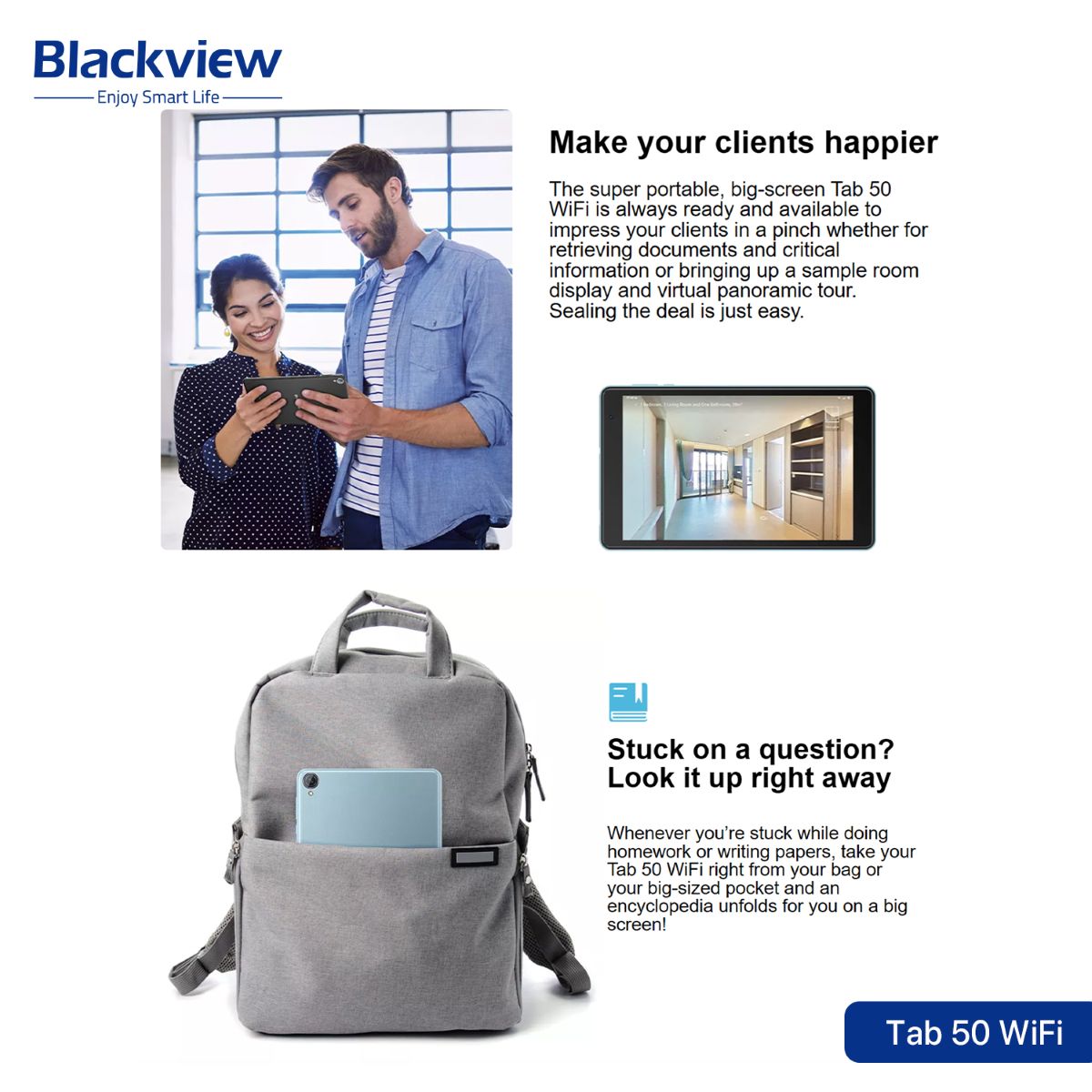 جهاز تابلت Blackview Tab 50 WiFi - (8 انش)