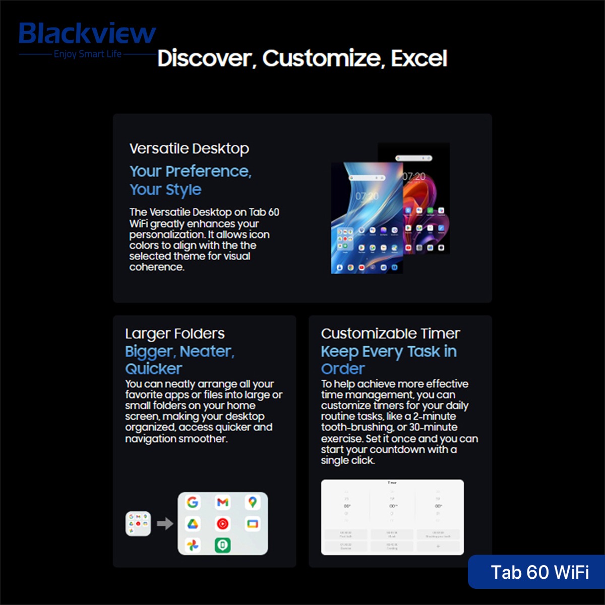 Blackview Tab 60 WiFi Tablet Device - (10.1inch | 128 + 4GB | WiFi)