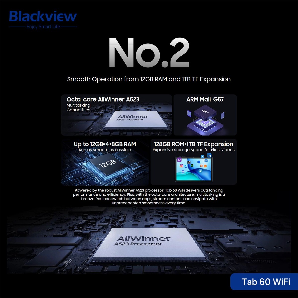 جهاز تابلت Blackview Tab 60 WiFi - (10.1 انش | 128 + 4 جيجابايت | WiFi)