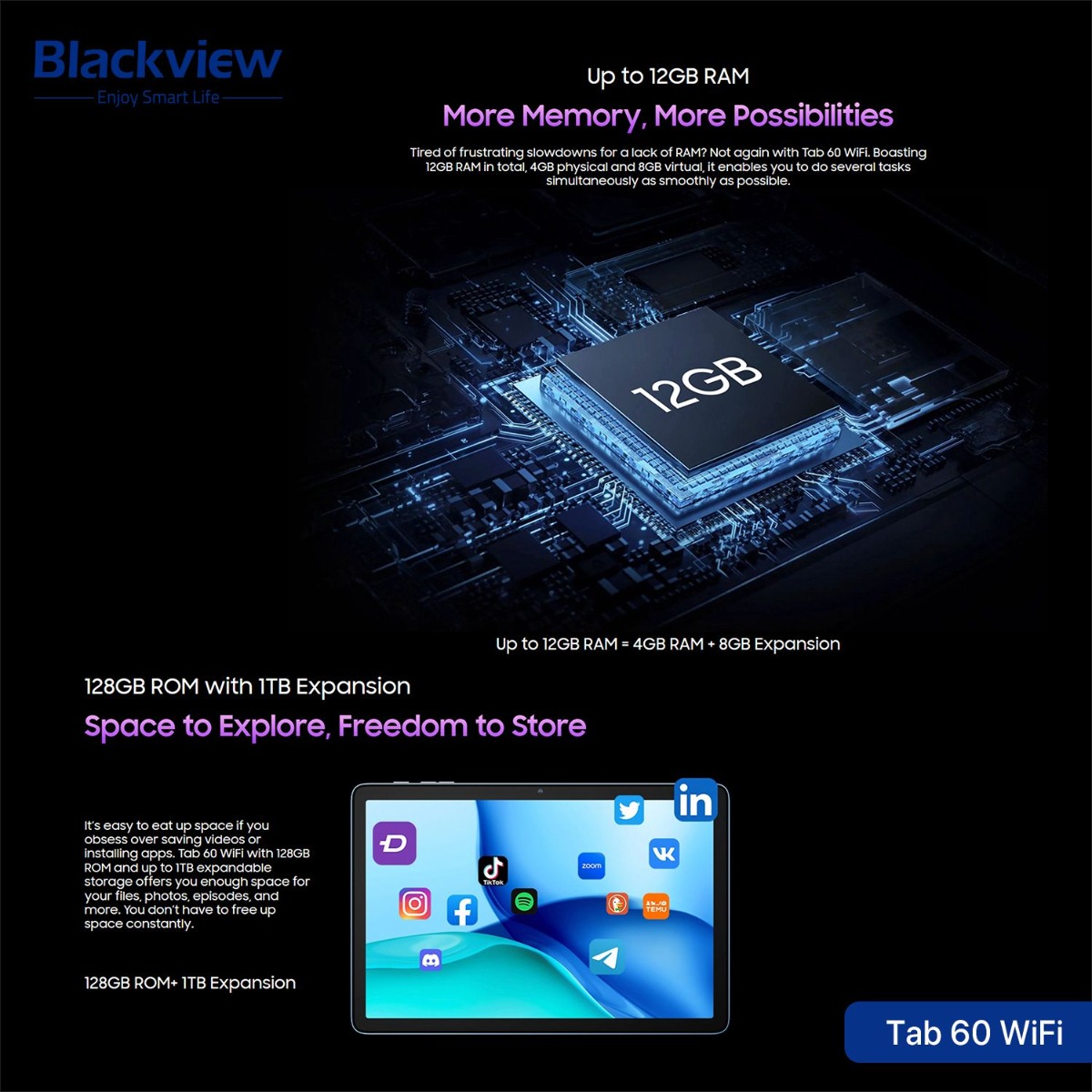 Blackview Tab 60 WiFi Tablet Device - (10.1inch | 128 + 4GB | WiFi)