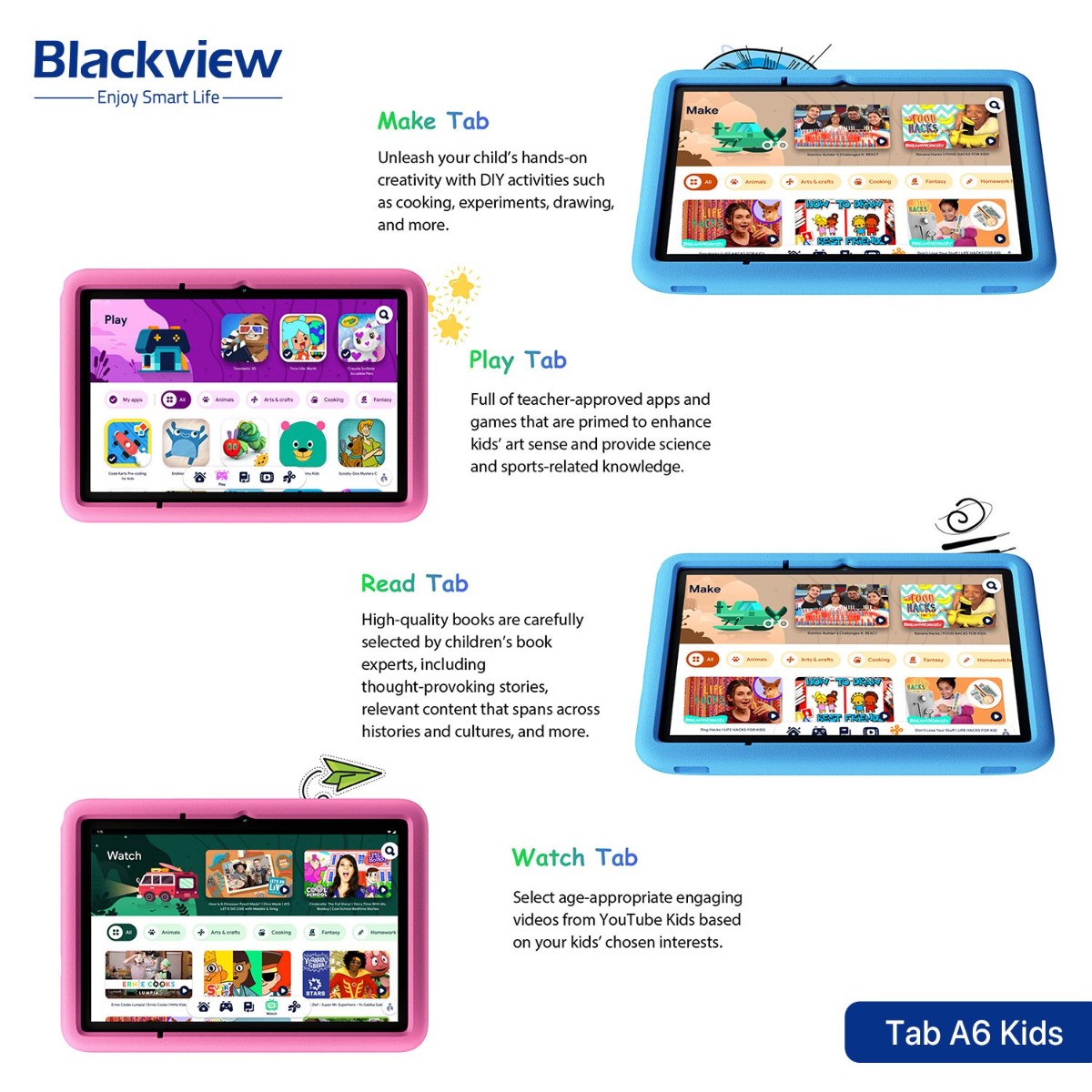 جهاز تابلت Blackview Tab A6 Kids - (10.1 انش | 128 + 4 جيجابايت | WiFi)
