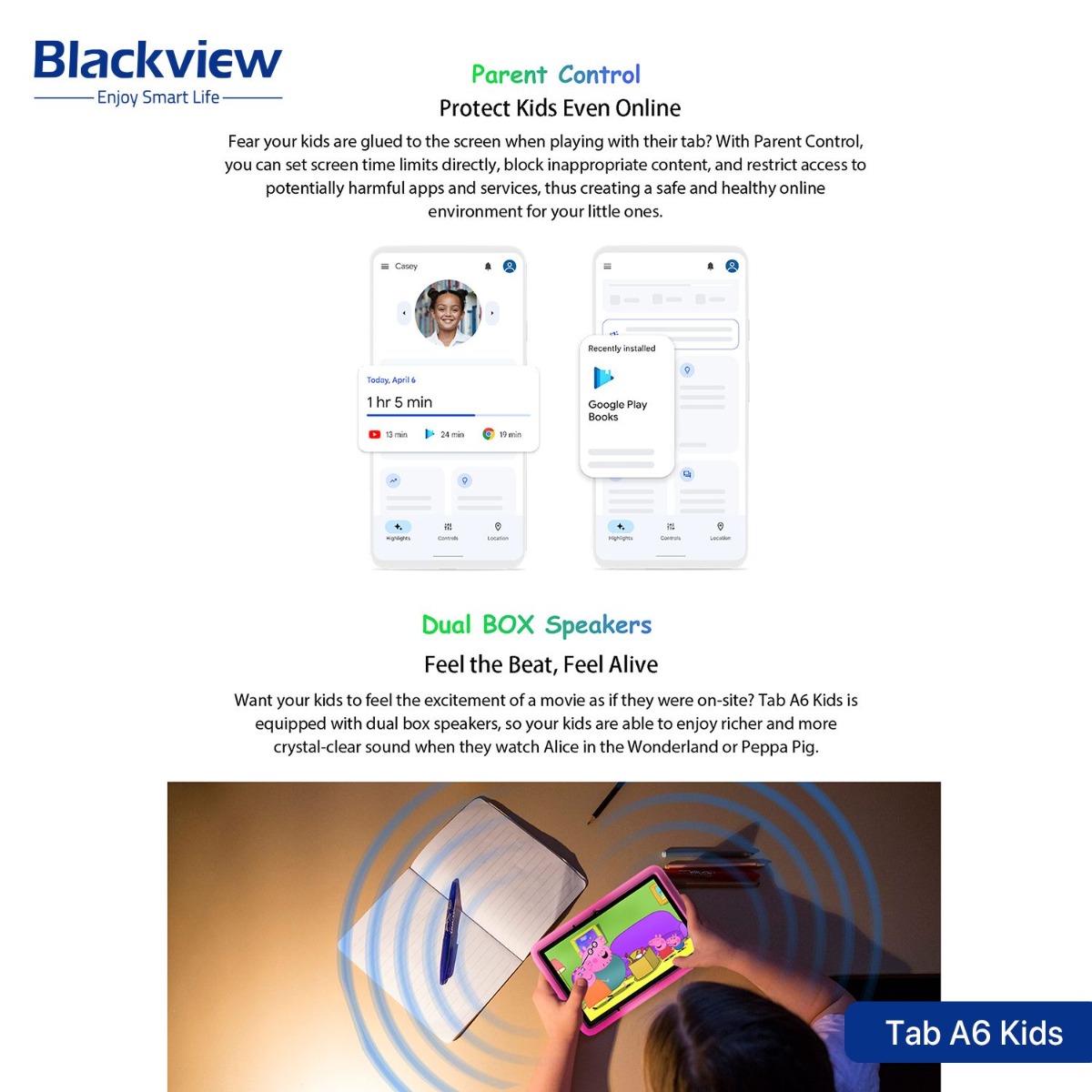 جهاز تابلت Blackview Tab A6 Kids - (10.1 انش | 128 + 4 جيجابايت | WiFi)