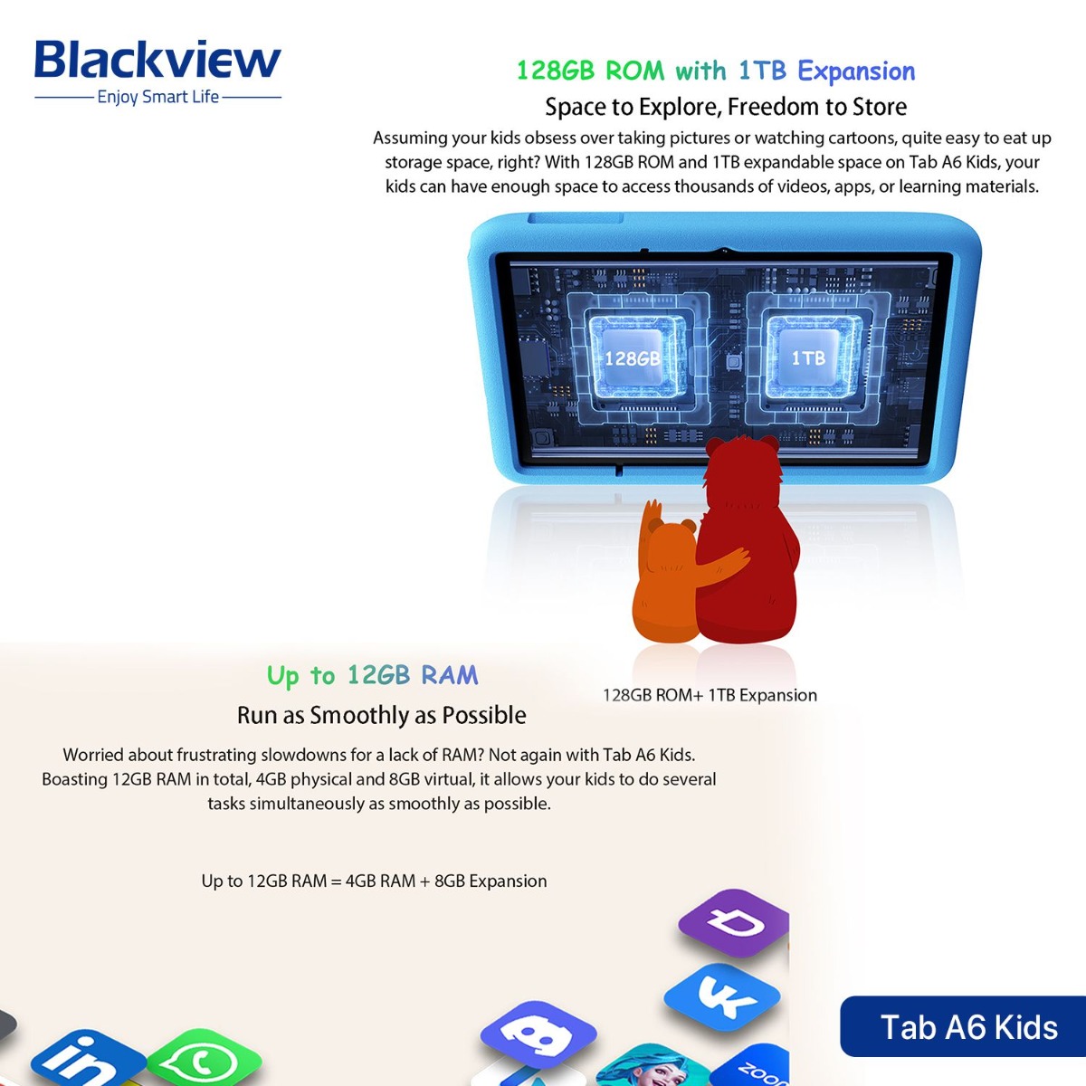 جهاز تابلت Blackview Tab A6 Kids - (10.1 انش | 128 + 4 جيجابايت | WiFi)