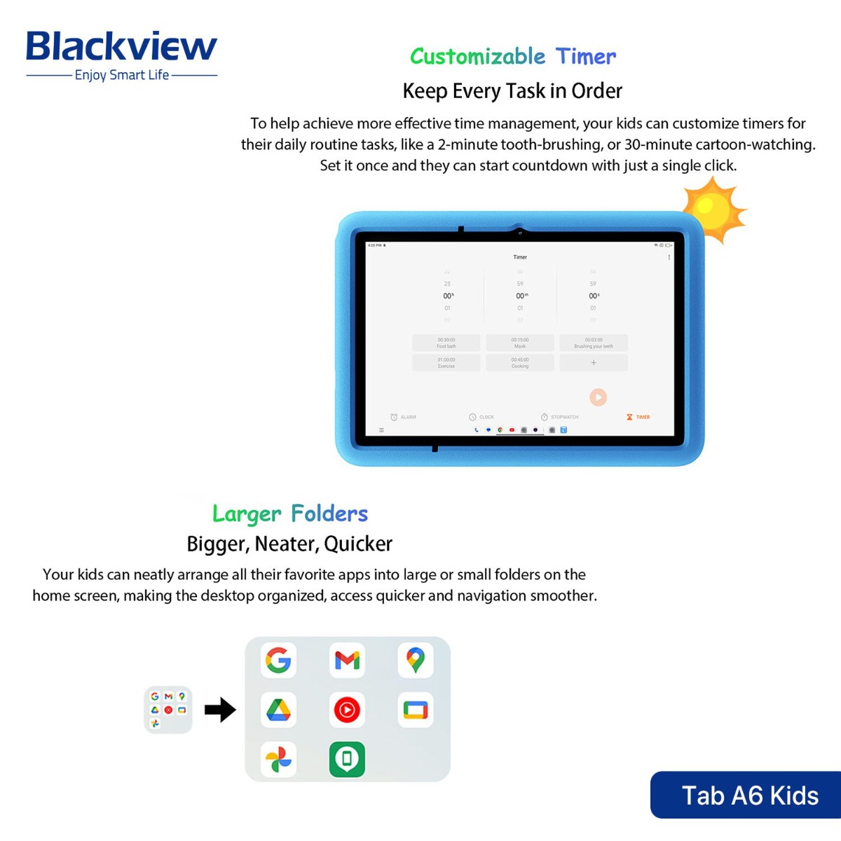 جهاز تابلت Blackview Tab A6 Kids - (10.1 انش | 128 + 4 جيجابايت | WiFi)