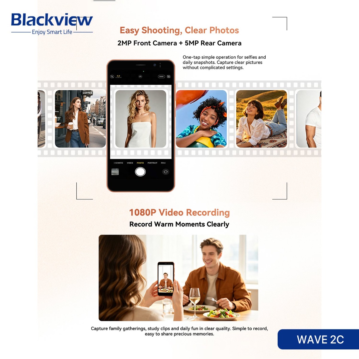جهاز موبايل Blackview WAVE 2C - (32 جيجا + 3 جيجا | 4G)