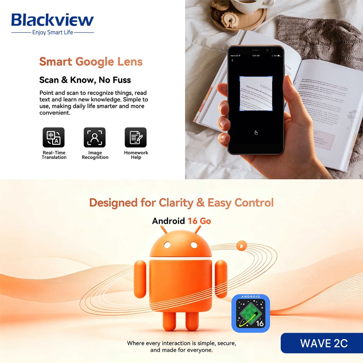 جهاز موبايل Blackview WAVE 2C - (32 جيجا + 3 جيجا | 4G)