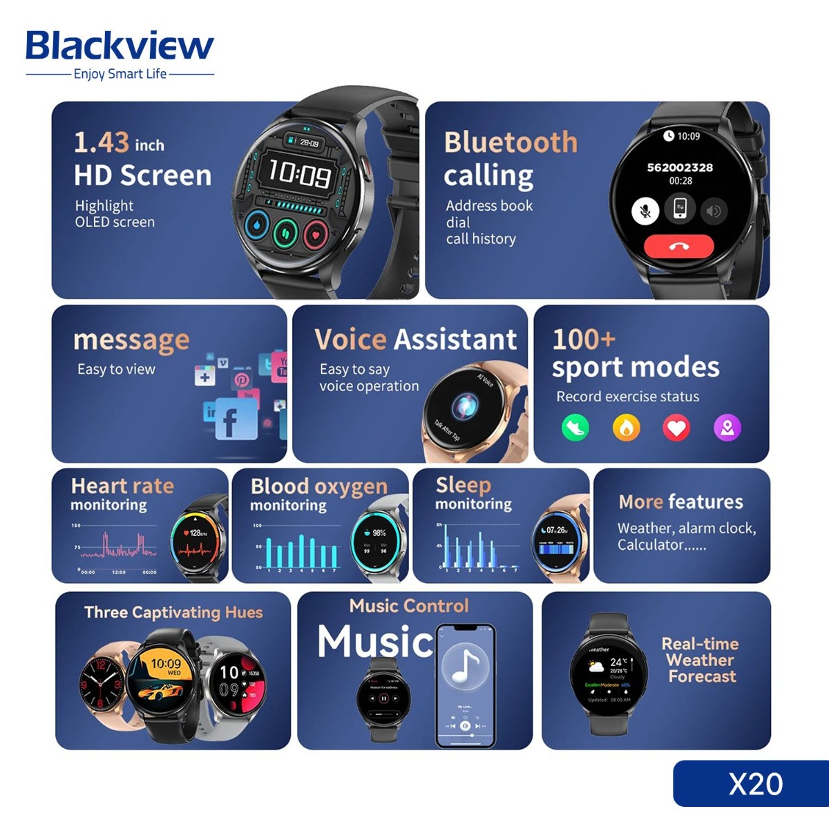 ساعة Blackview X20 الذكية