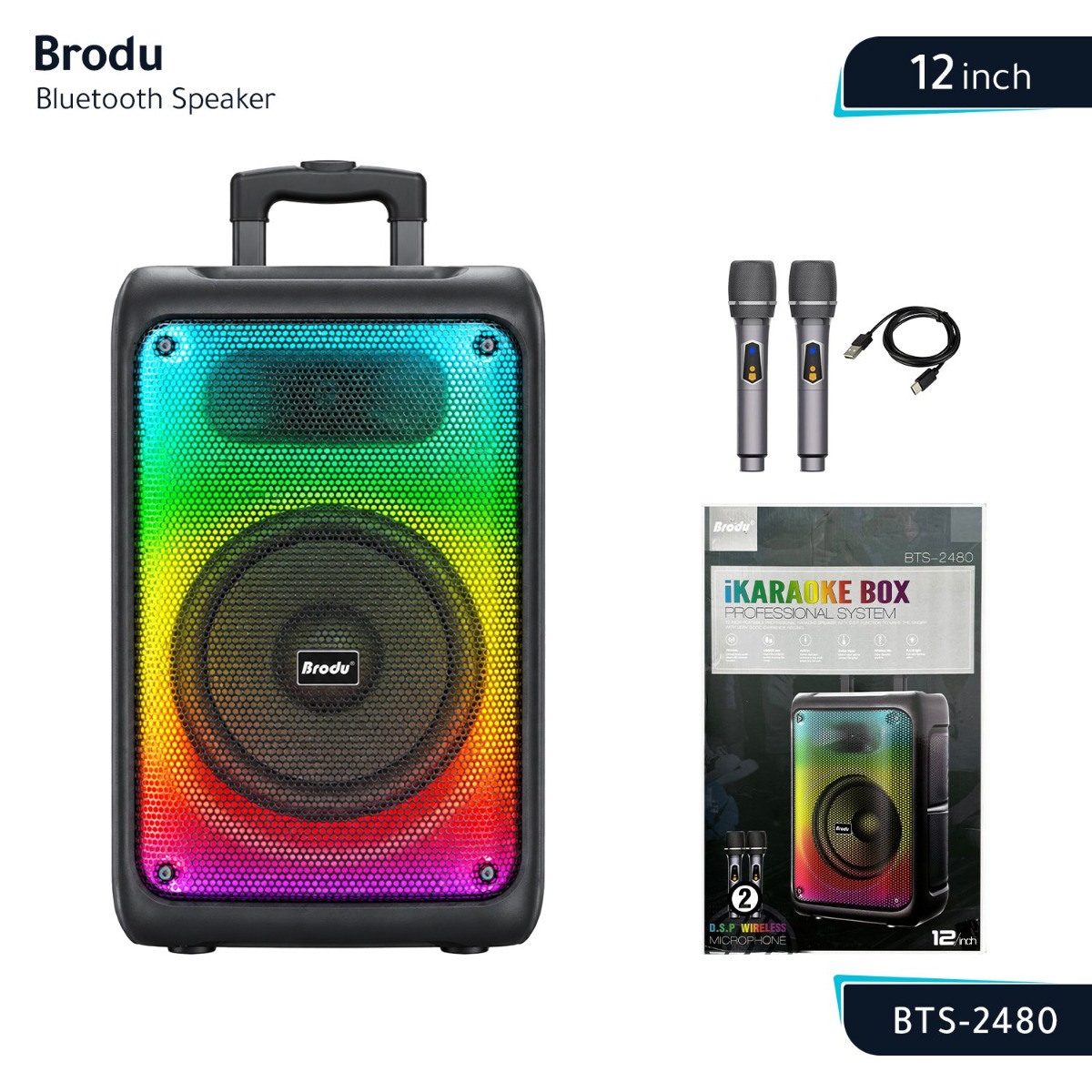 سبيكر Brodu BTS-2480 بلوتوث - 12 انش