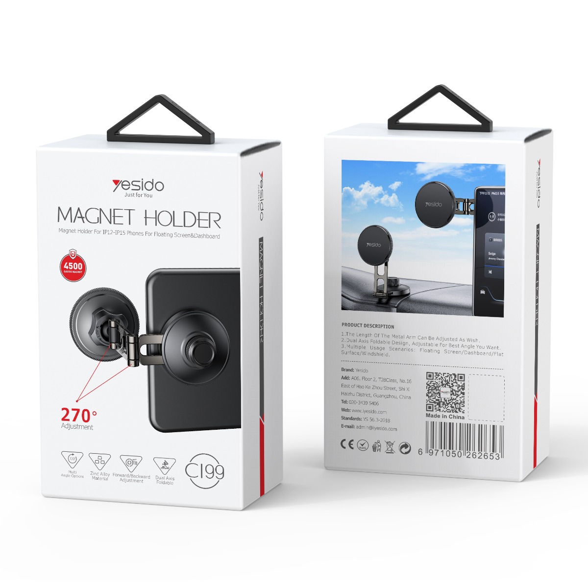 YESIDO C199 Magnetic Mobile Phone Holder with MagSafe