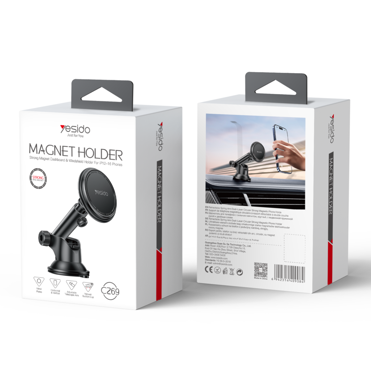YESIDO C269 Long Arm Magnetic Mobile Phone Holder with MagSafe