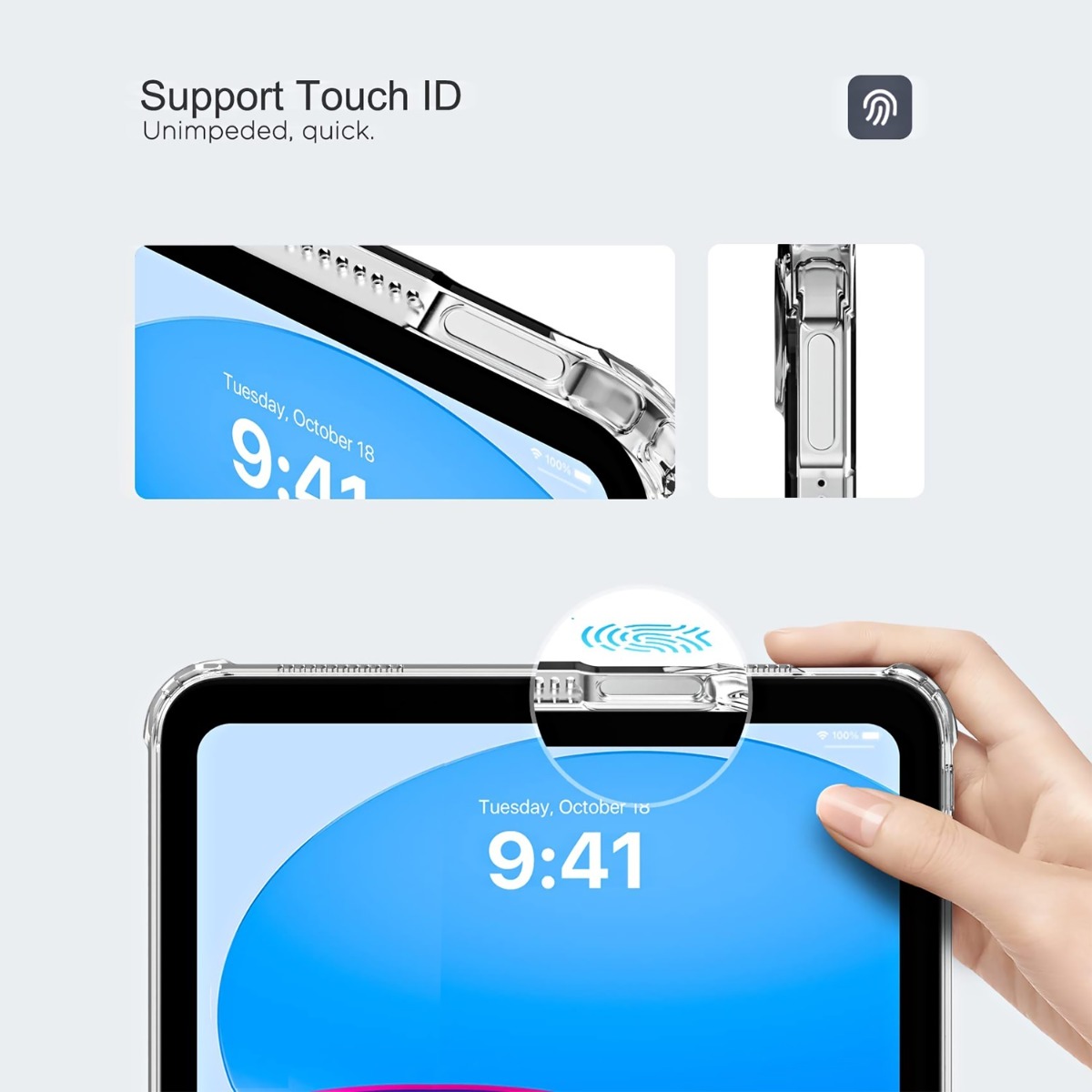 Clear TPU iPad Back Case
