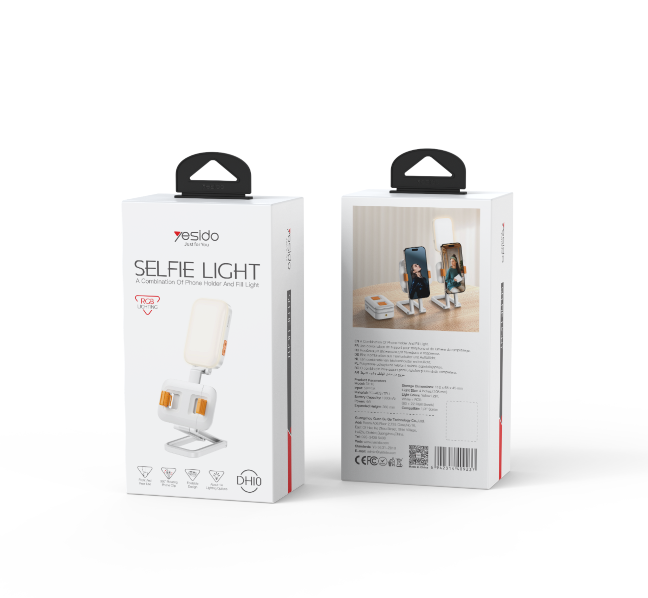 إضاءة سيلفي YESIDO DH10 LED