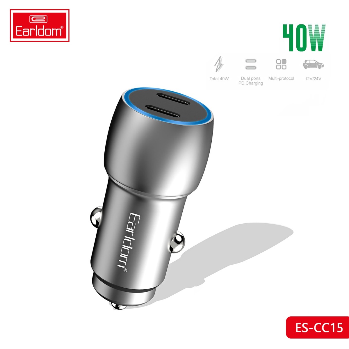 شاحن سيارة Earldom ES-CC15 40W Dual PD