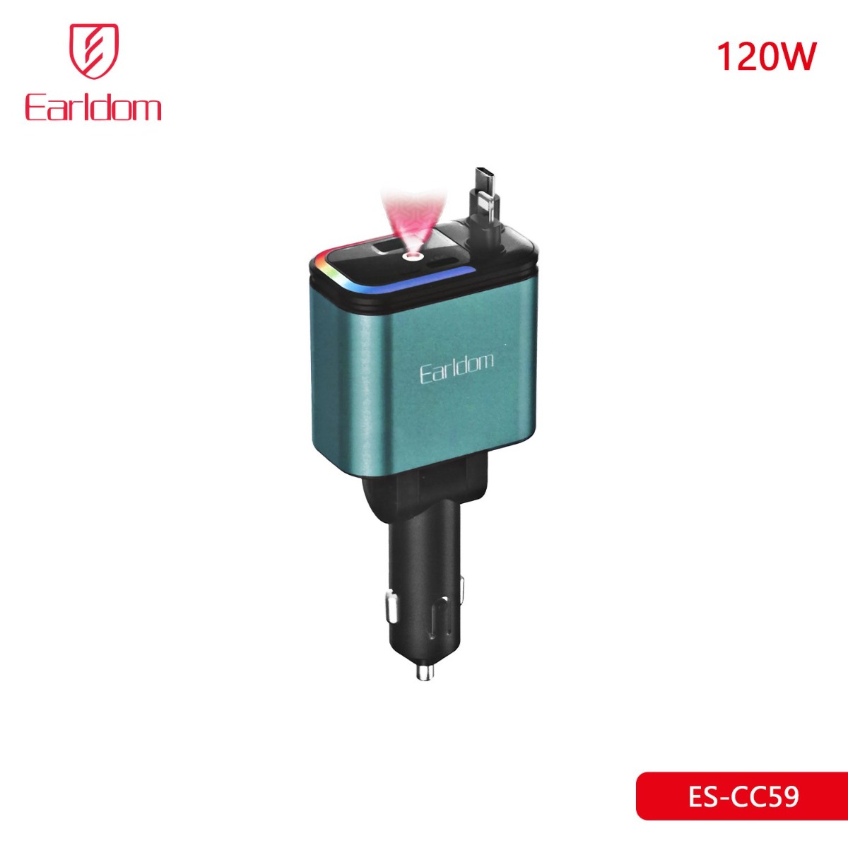 شاحن سيارة Earldom ES-CC59 4in1 120W PD مع كيبل