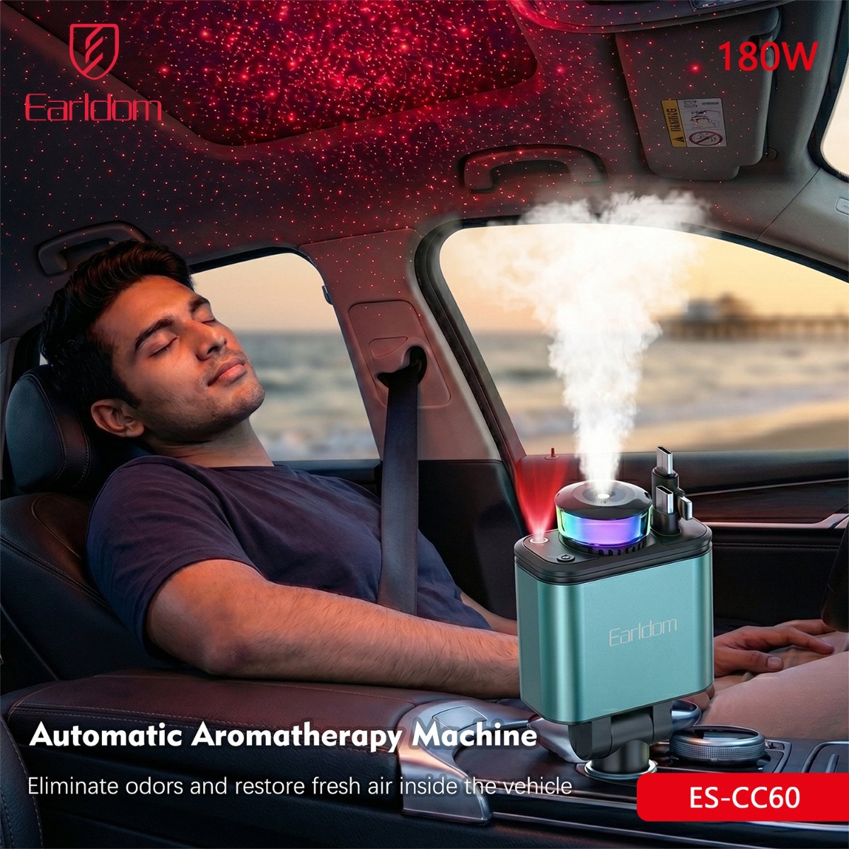 Earldom ES-CC60 5in1 180W PD Car Charger with Cable