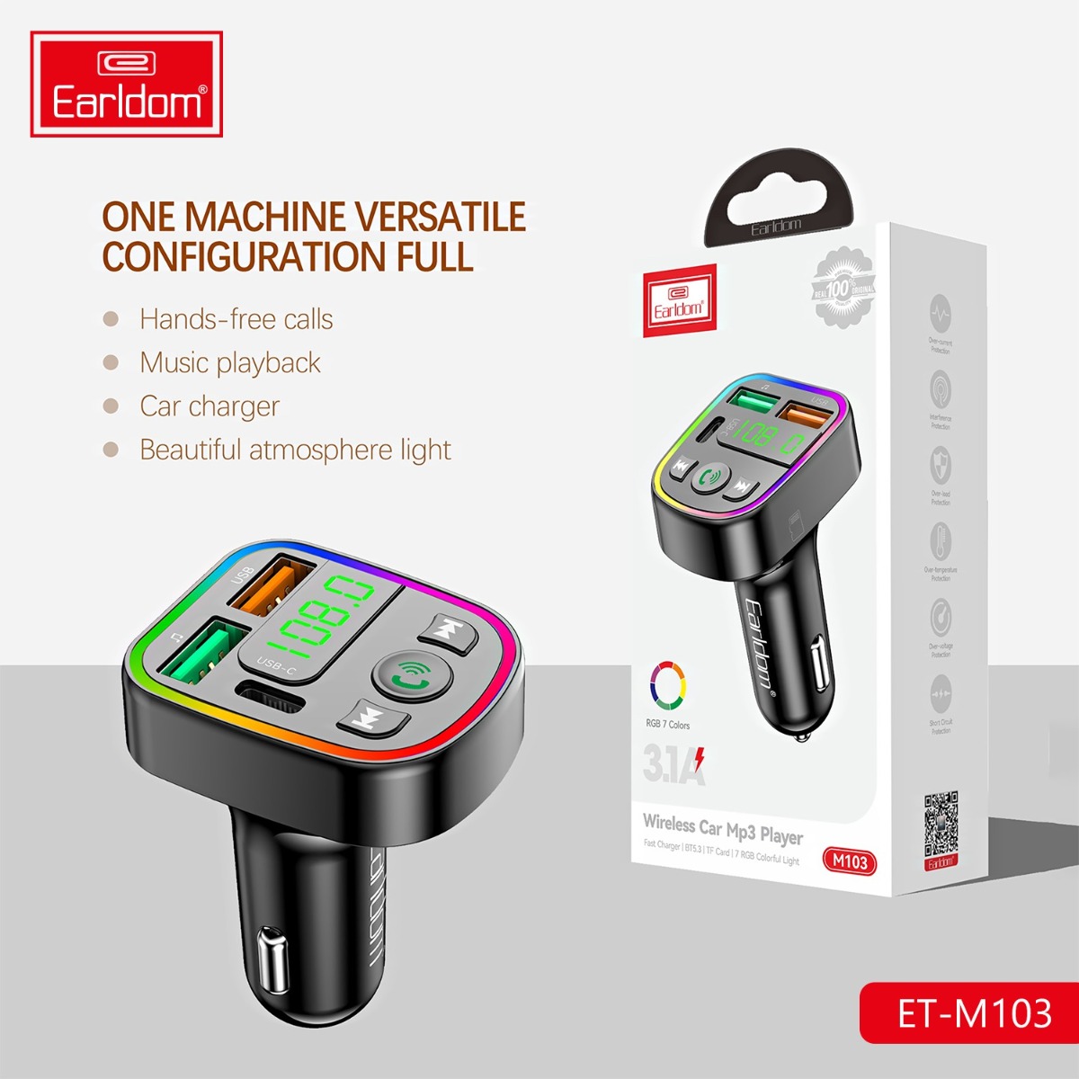 Earldom ET-M103 Car MP3 Player - Bluetooth