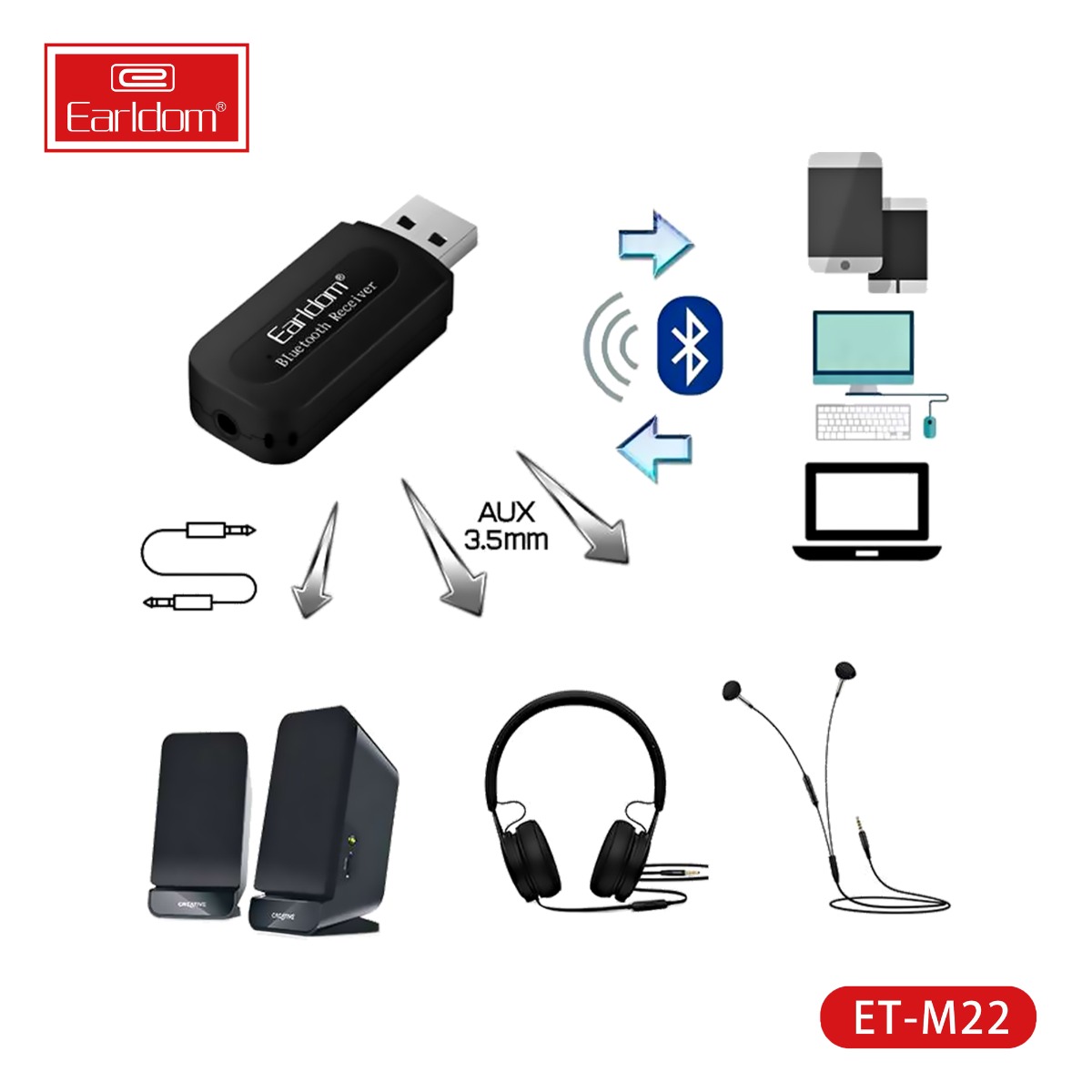 دونجل فلاشة Earldom ET-M22 بلوتوث