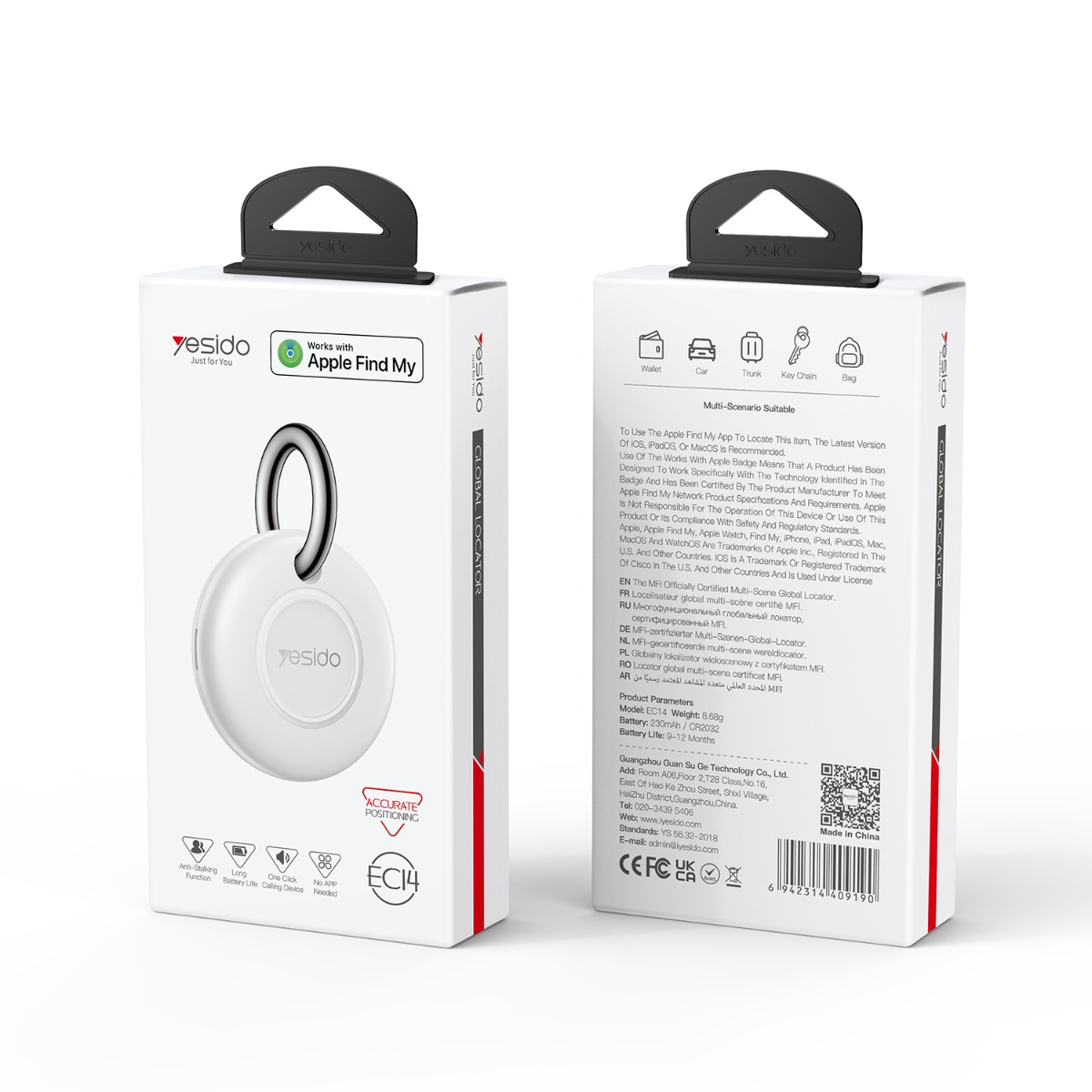 YESIDO EC14 AirTag - 1 Pack