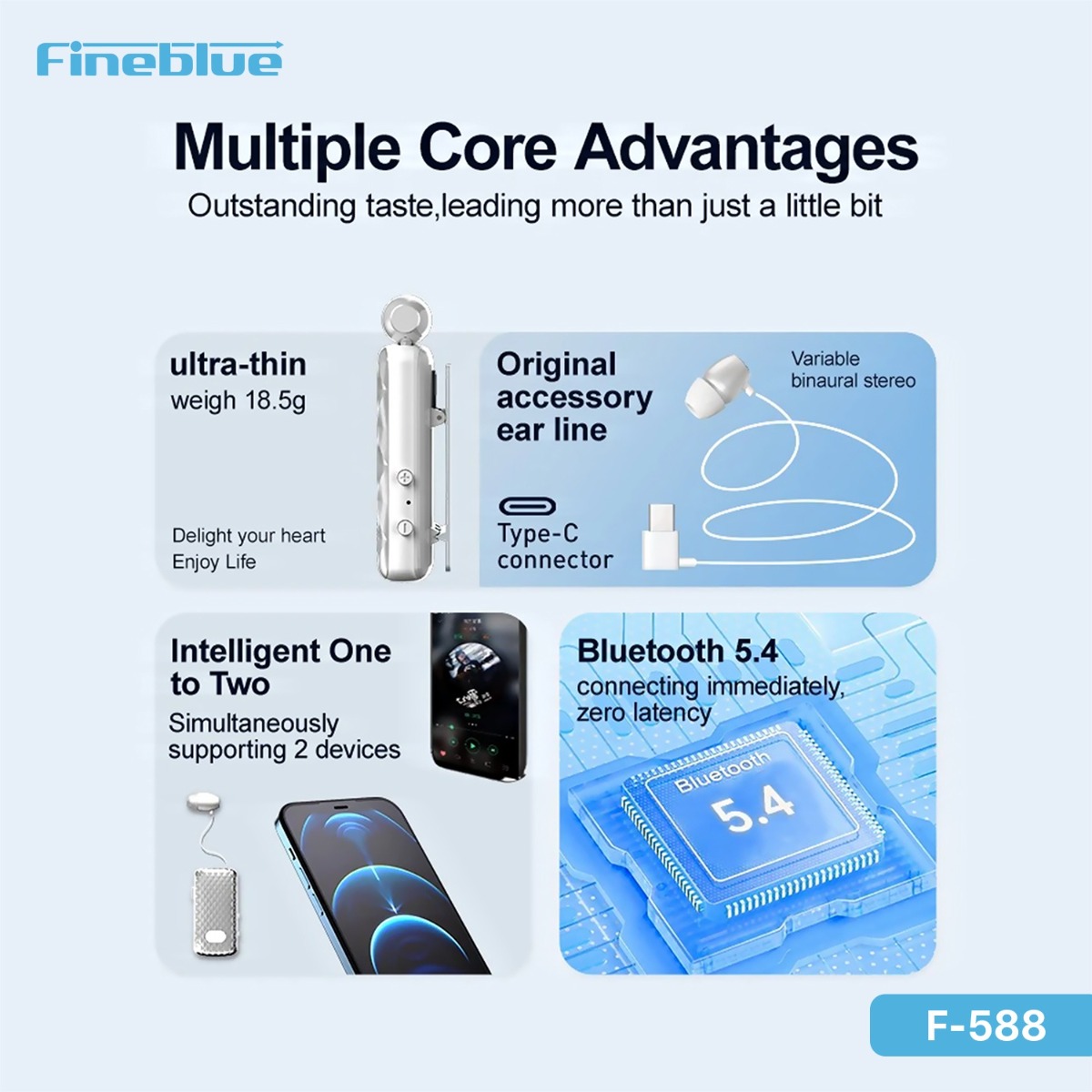FineBlue F588 Bluetooth Earphone