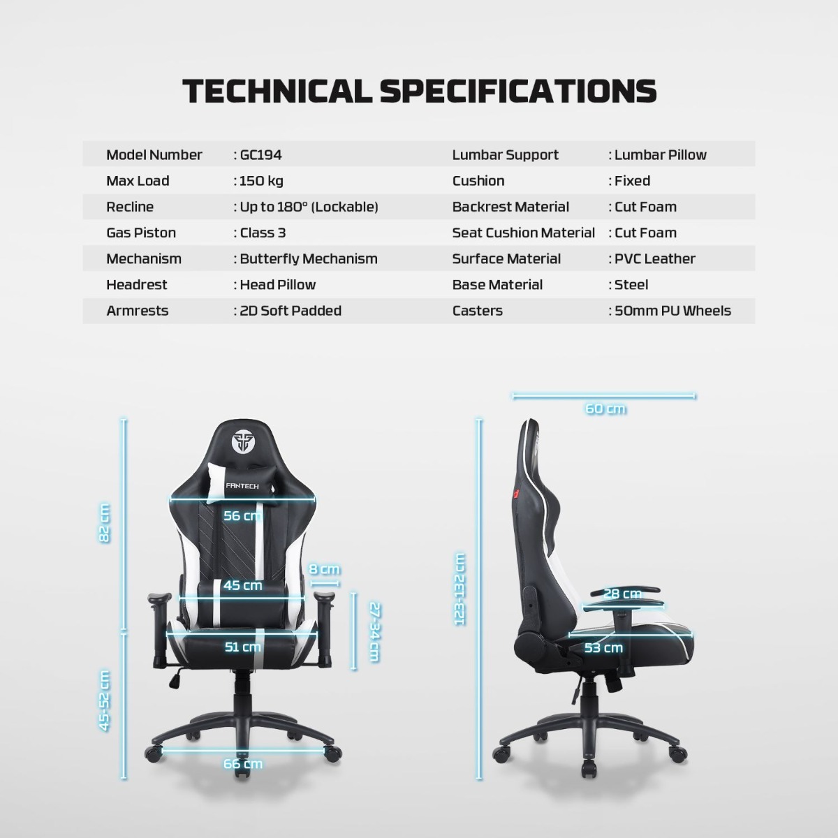 كرسي الألعاب FANTECH GC194 2D