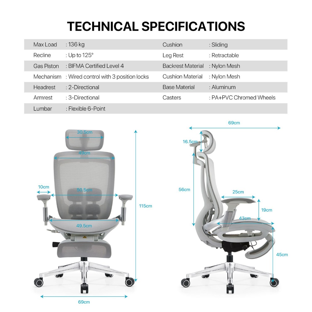 كرسي المكتب FANTECH OC2 3D