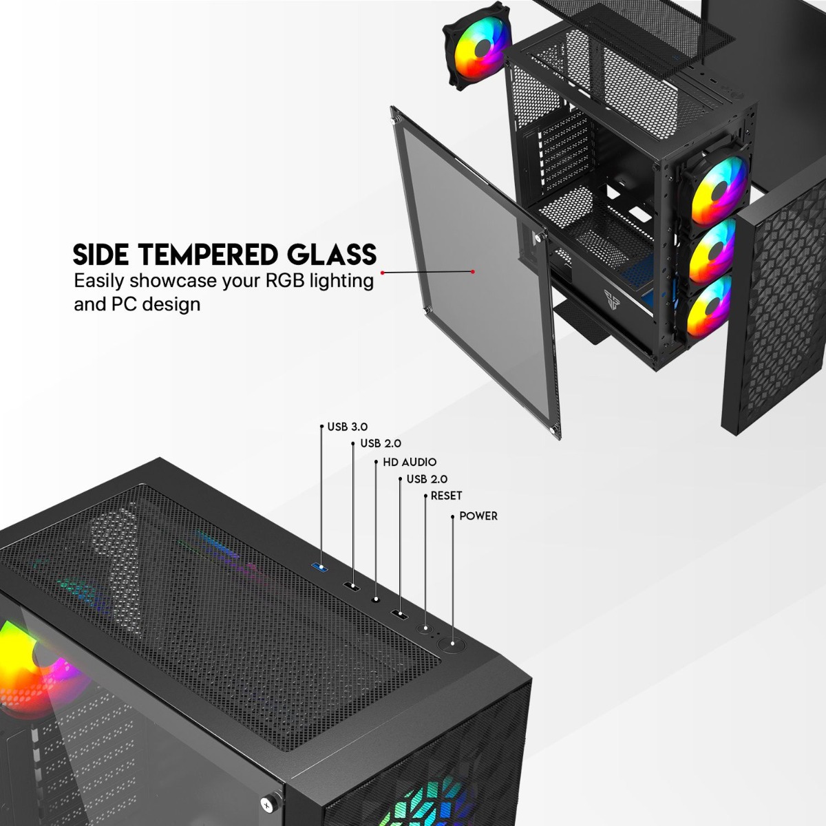 FANTECH AERO II CG83 Middle Tower Gaming Computer Case