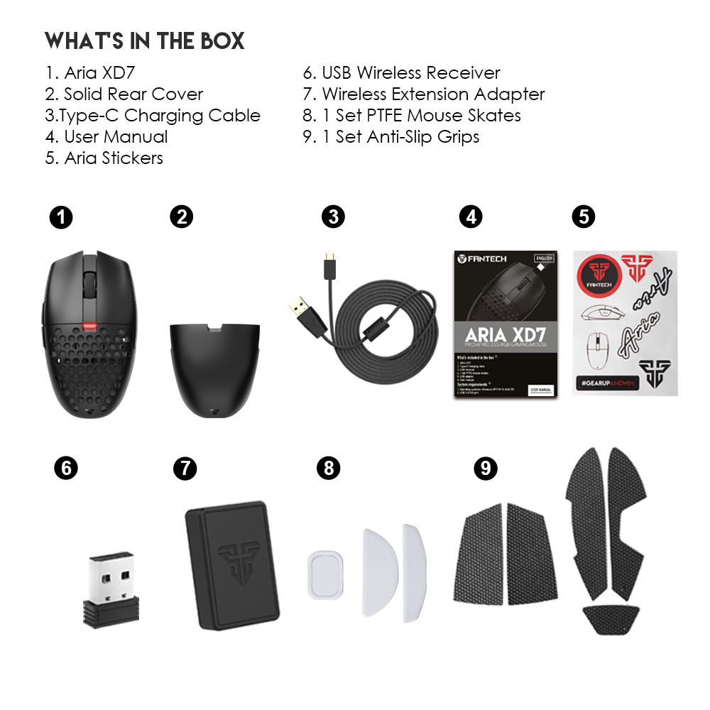 ماوس FANTECH ARIA XD7 3in1 للألعاب