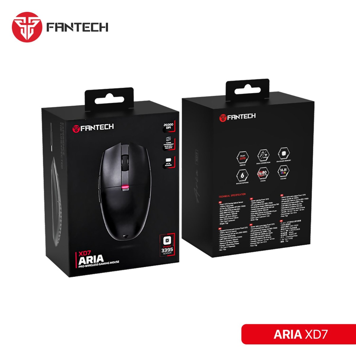 ماوس FANTECH ARIA XD7 3in1 للألعاب
