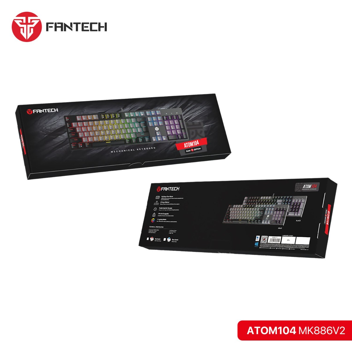 FANTECH ATOM104 MK886V2 Mechanical Wired Gaming Keyboard - (104 Key)