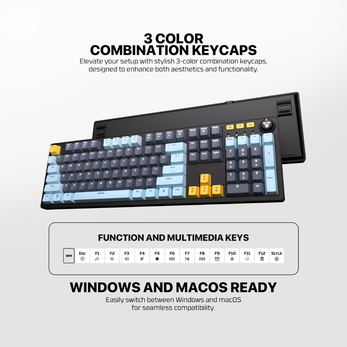 FANTECH ATOM107S MK893S Mechanical Wired Gaming Keyboard - (107 Key)